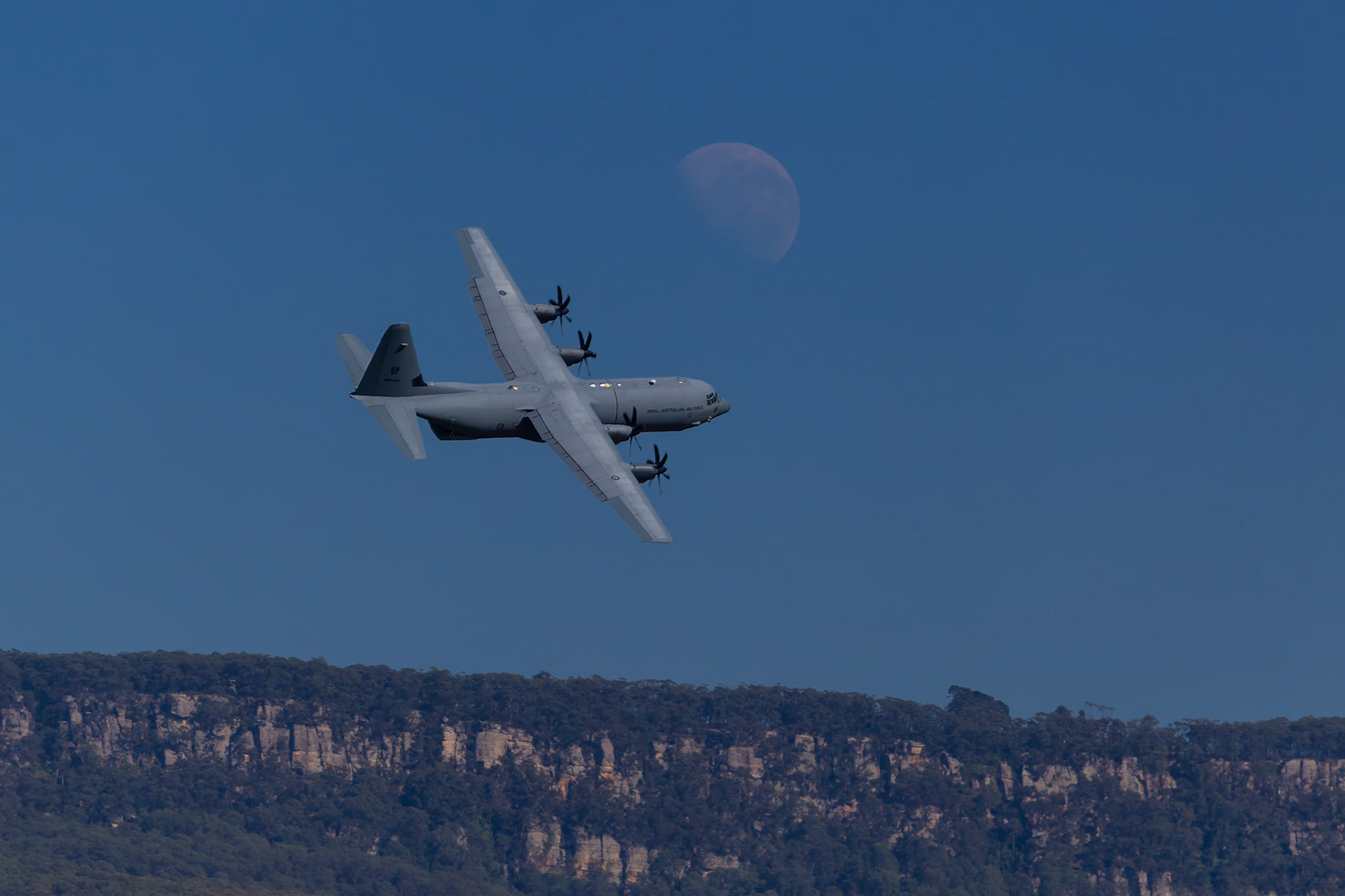 RAAF C-130J Hercules on show at Wings Over Illawarra 2018, Illawarra Regional Airport, Albion Park Rail, New South Wales, Australia