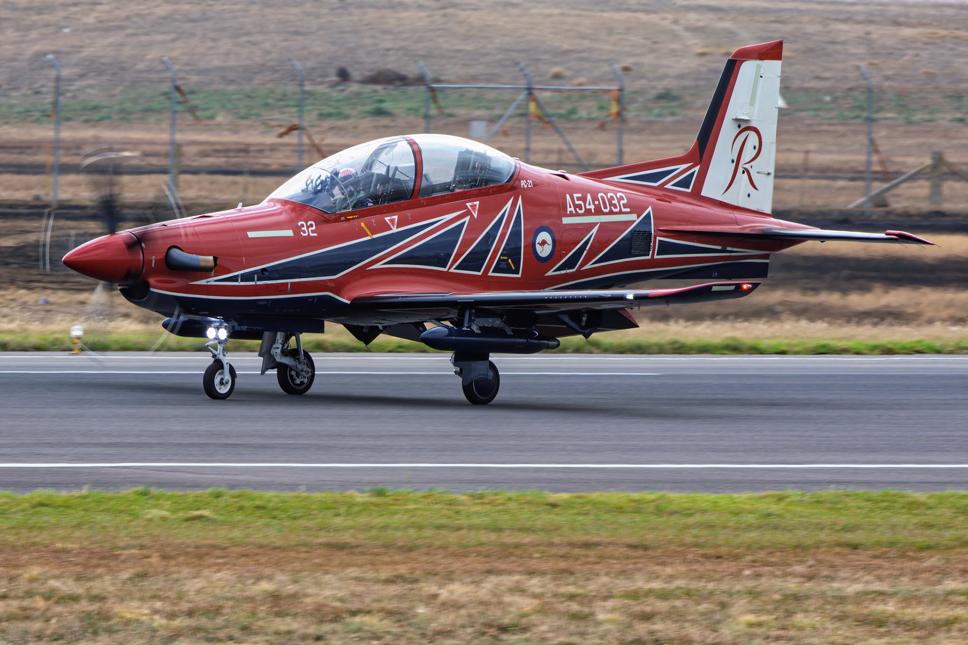 RAAF Roulettes in the Pilatus PC-21 on display at the Avalon Airshow in Victoria, Australia