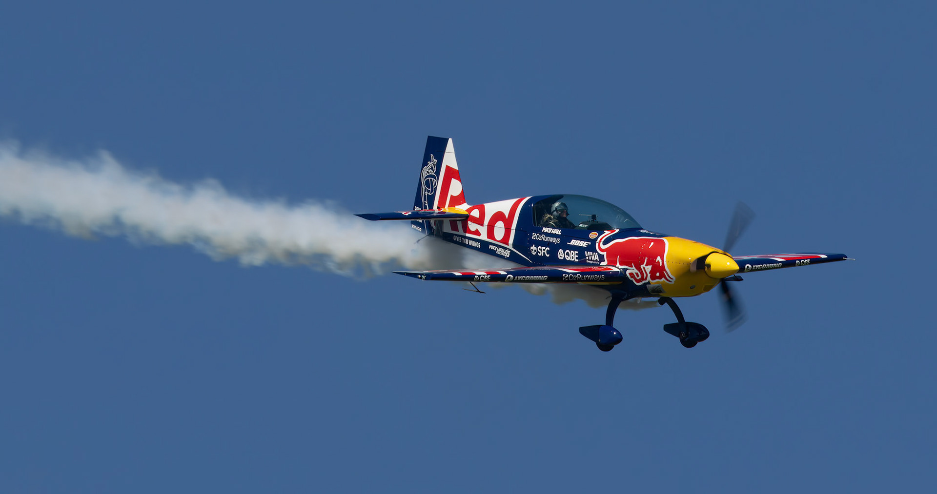 Emma McDonald in the Extra 300 from Matt Hall Racing on display at the Shellharbour Airport, during the Airshows Downunder Shellharbour, New South Wales, Australia.