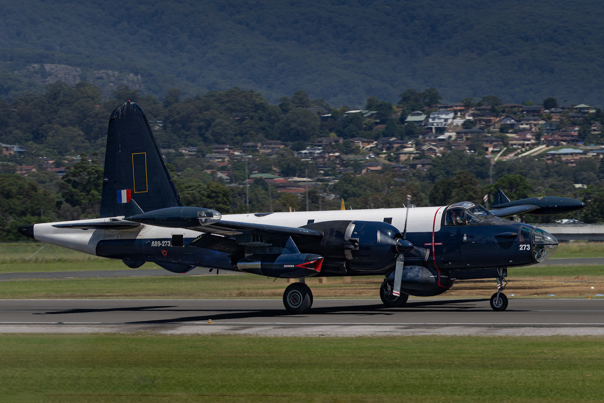 Lockheed SP-2H Neptune from the Historical Aircraft Restoration Society on display at the Shellharbour Airport, during the Airshows Downunder Shellharbour, New South Wales, Australia.