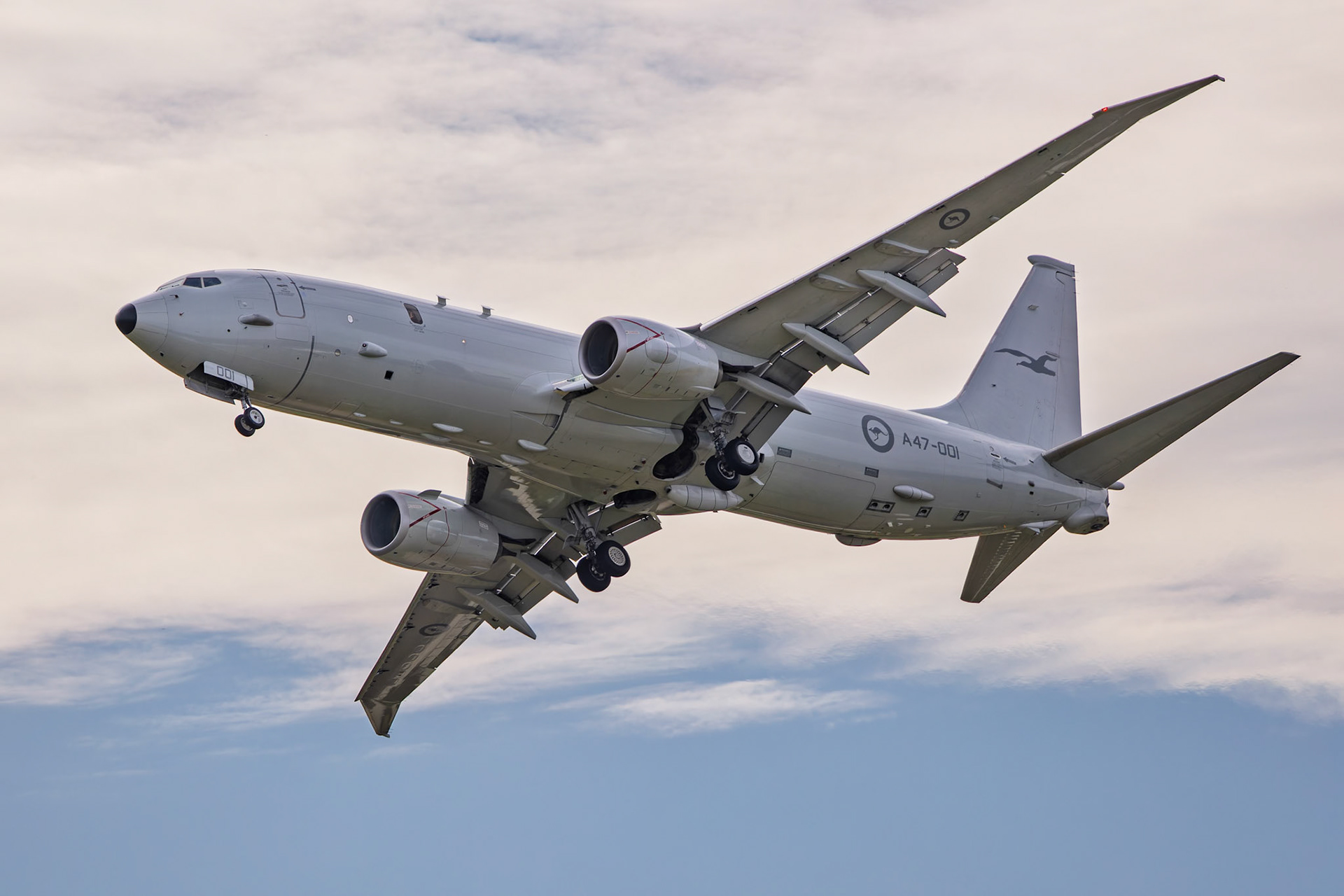 Royal Australian Air Force Boeing P-8A Poseidon [A47-001] on display at the Richmond Airshow in New South Wales, Australia