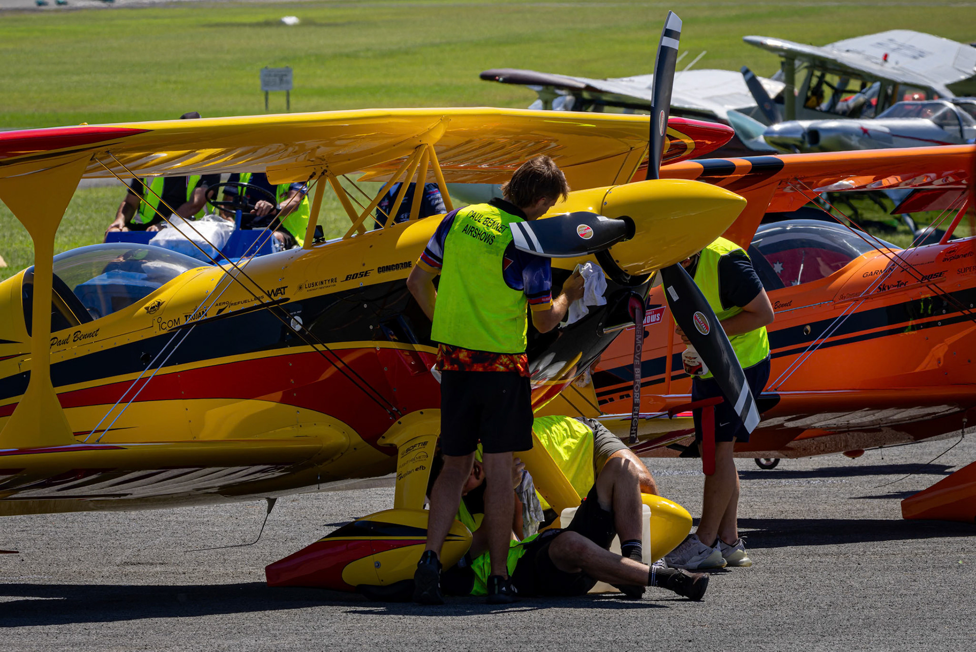 Paul Bennet flying the Wolf Pitts Pro from Paul Bennet Airshows on display at the Shellharbour Airport, during the Airshows Downunder Shellharbour, New South Wales, Australia.
