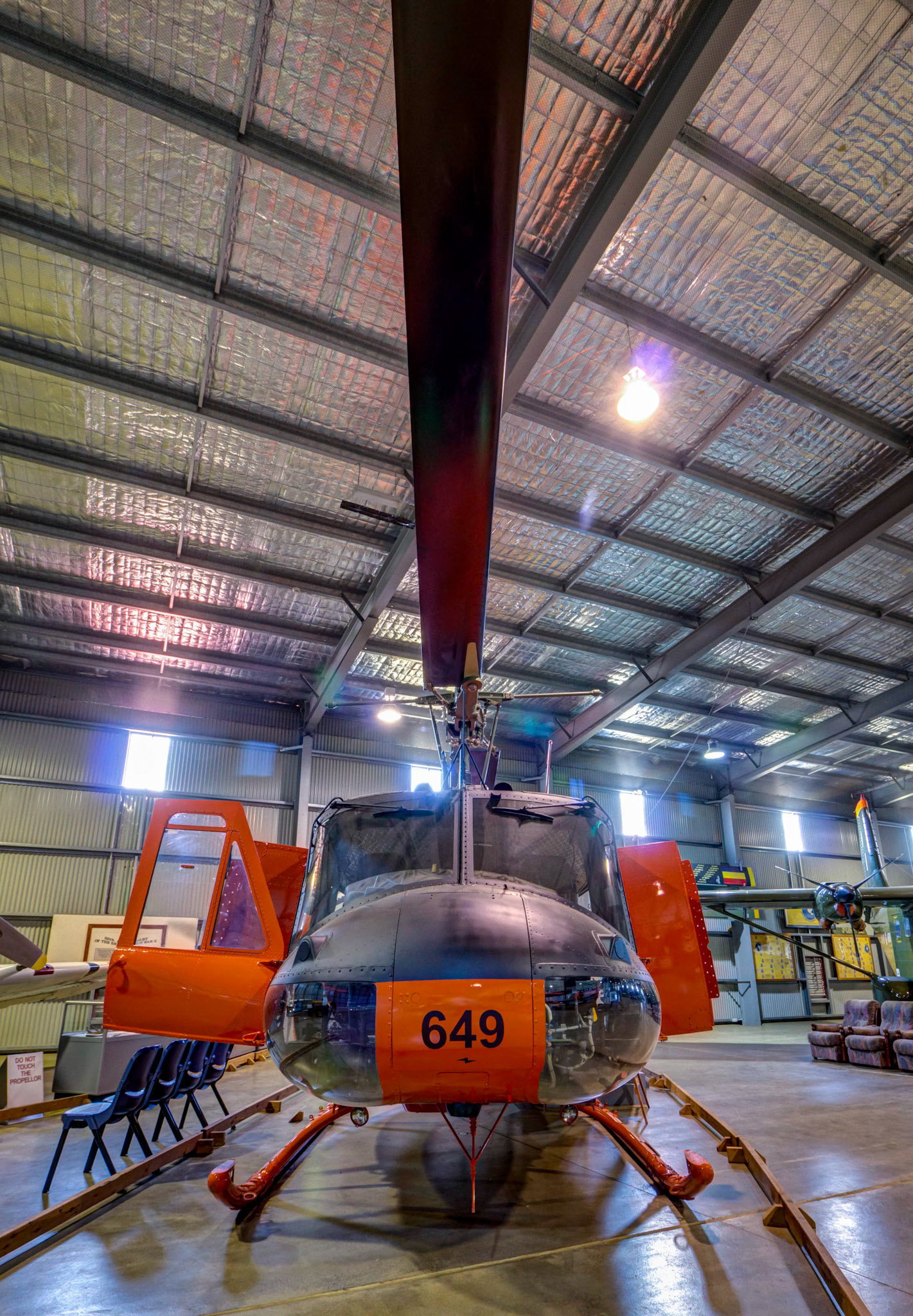 The 171 Operational Support Squadron Huey on display at the Museum of Australian Army Flying in Oakey, Australia