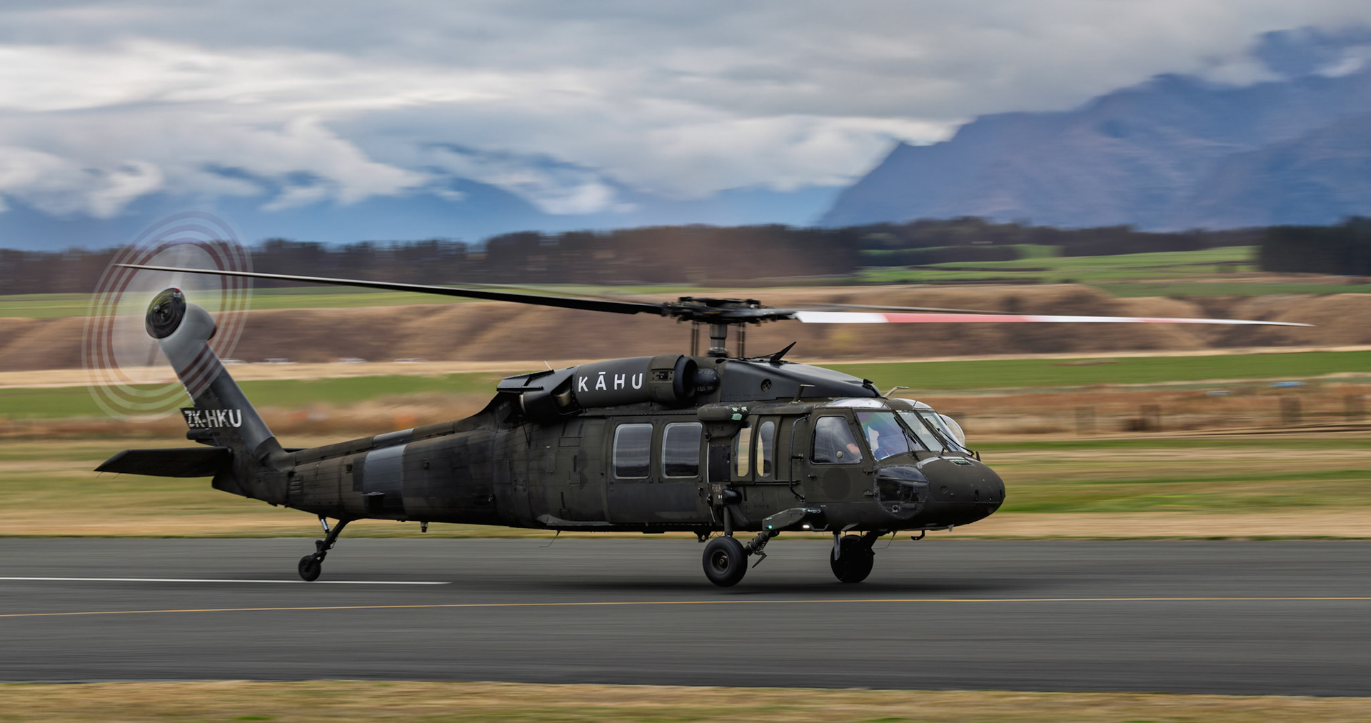Sikorsky EH-60A Black Hawk [ZK-HKU] on display at Warbirds over Wanaka, New Zealand