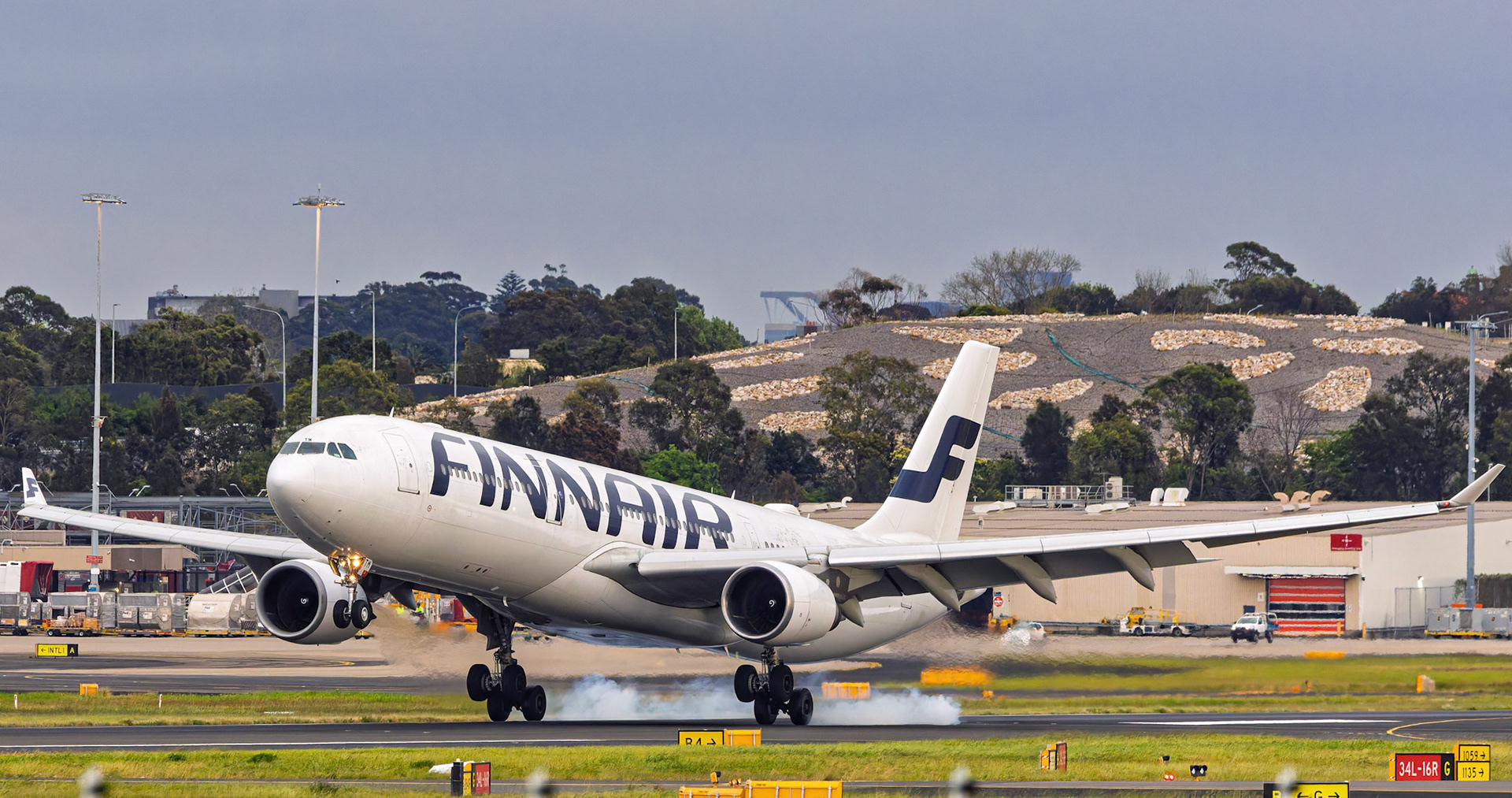 Finnair Airbus A330-302 [OH-LTM] Arriving from Bangkok from the Sheps Mound, Sydney Airport, Australia
