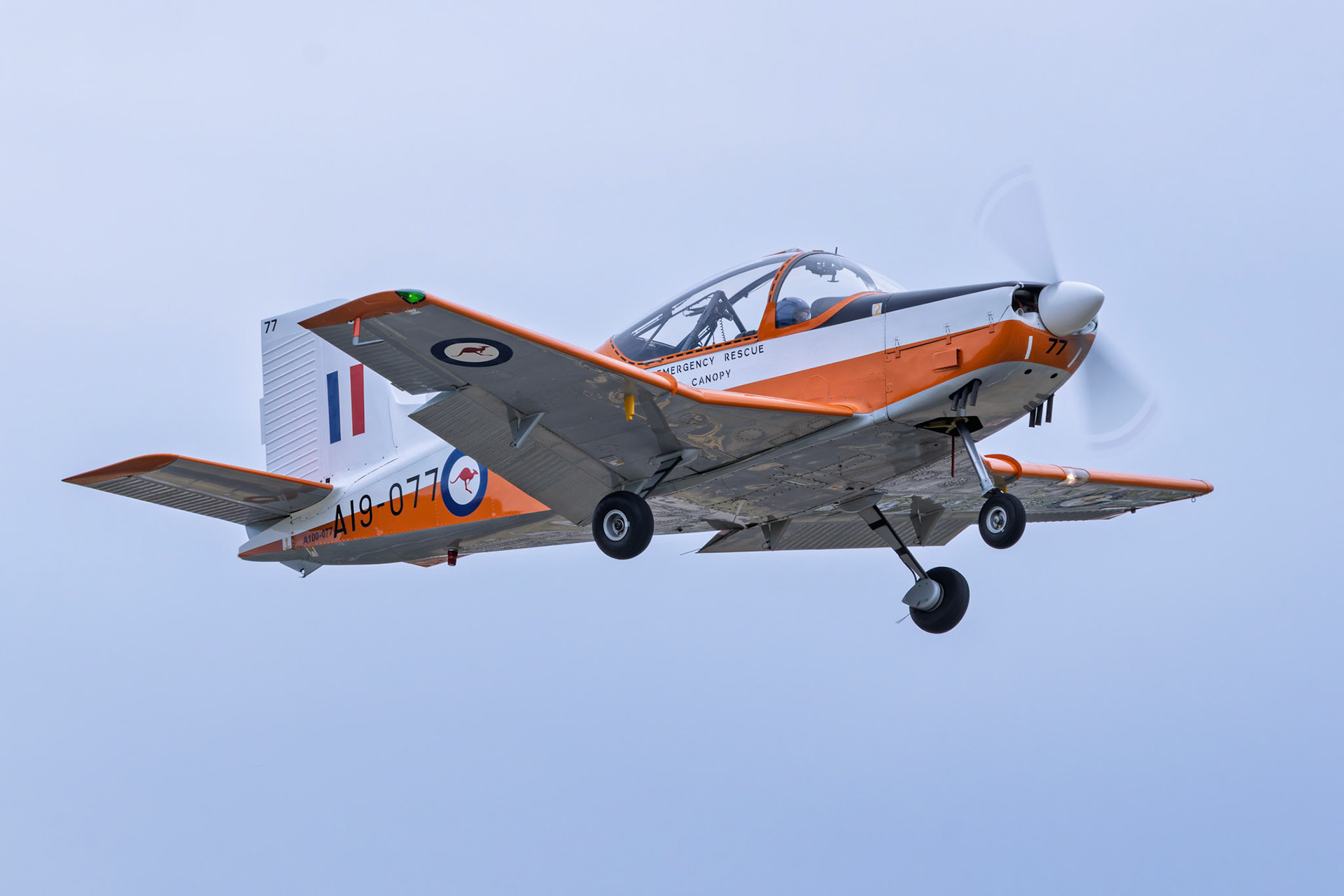 Aerospace CT-4A Airtrainer with the Royal Australian Air Force Heritage Aircraft on display at the Richmond Airshow in New South Wales, Australia
