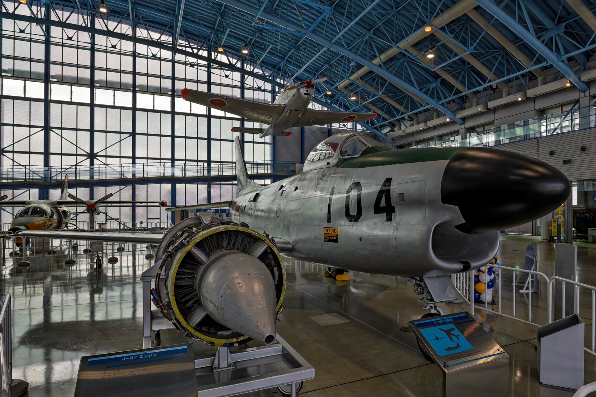 North American F-86D Sabre on display at Airpark Japan Air Self-Defense Force Hamamatsu Air Base Museum in Chuo Ward, Hamamatsu, Shizuoka, Japan