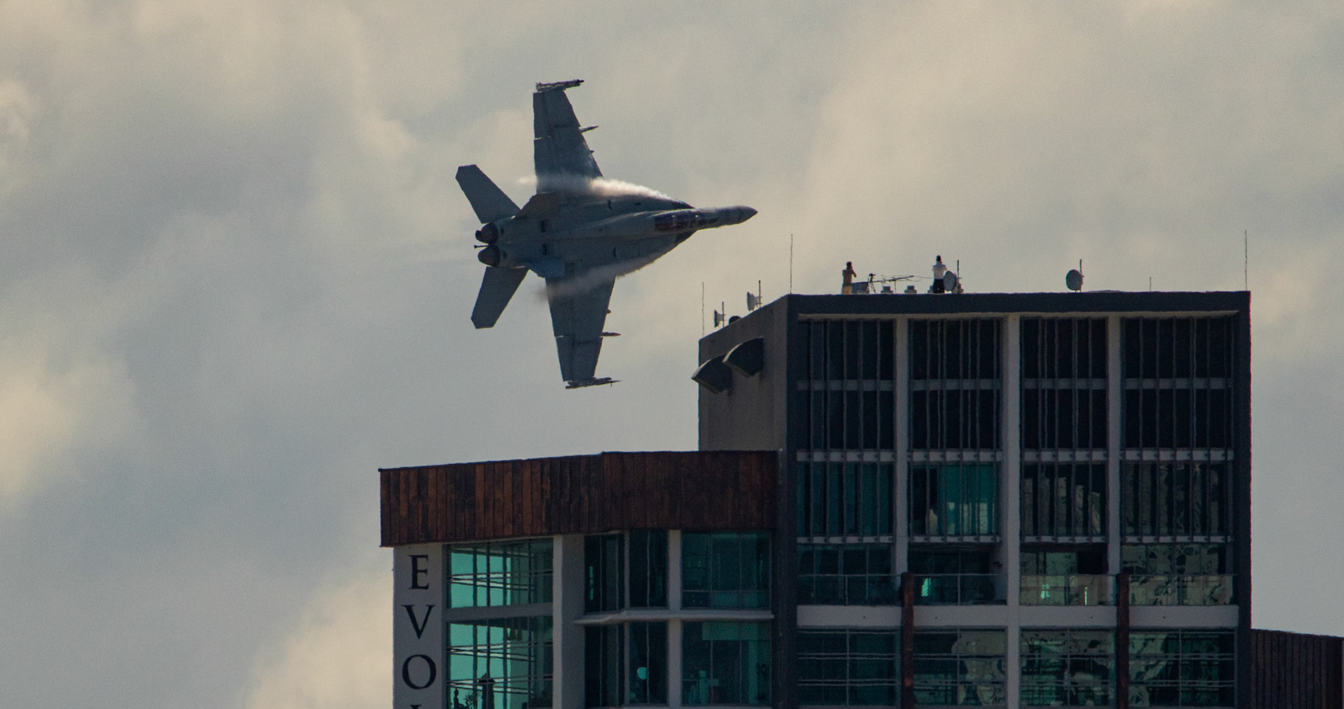 RAAF FA18 Hornet on a practise run in preparation fot Riverfire 2019 in Brisbane, Australia