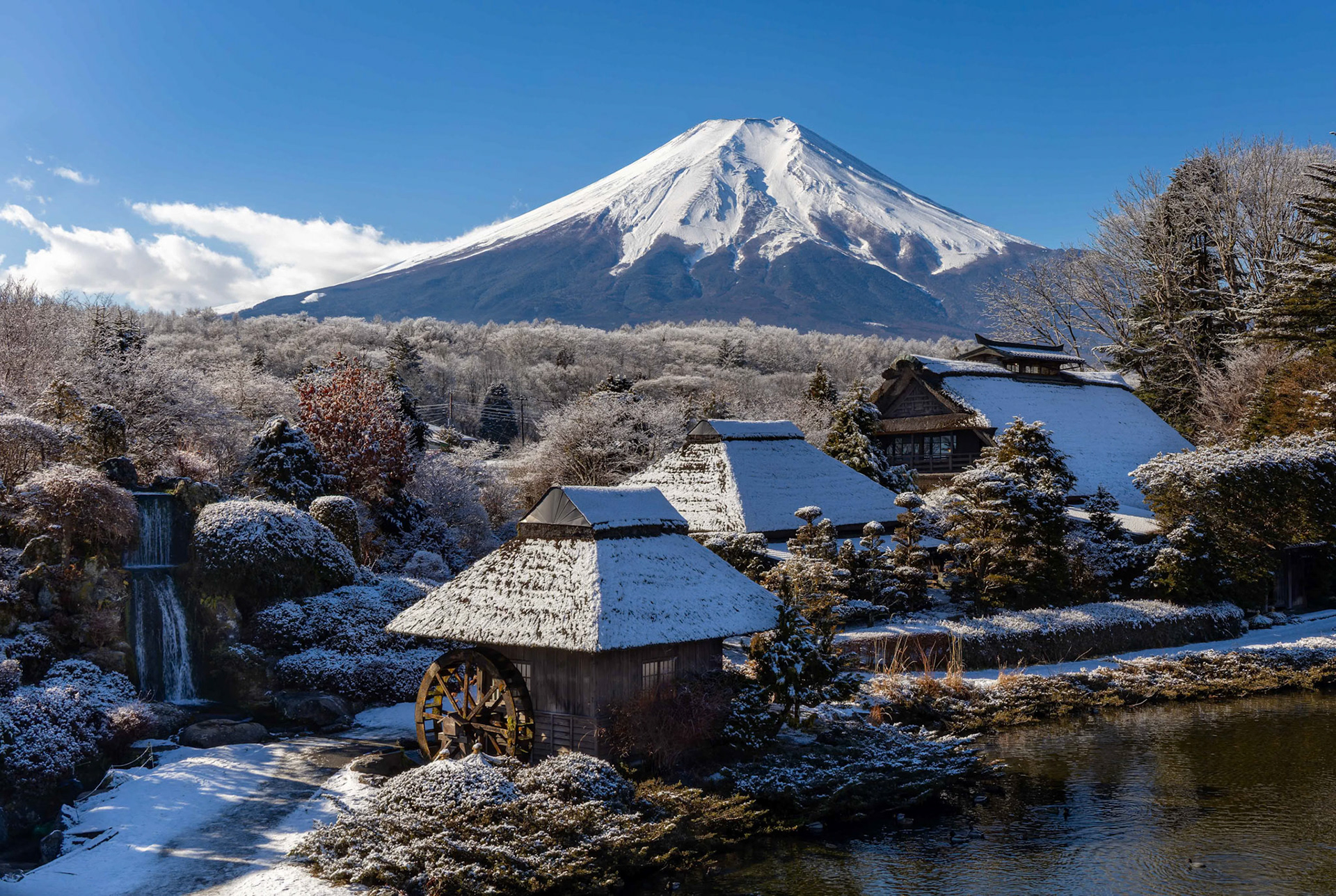 Mount Fiji from Shibokusa in Oshino, Minamitsuru District, Yamanashi, Japan