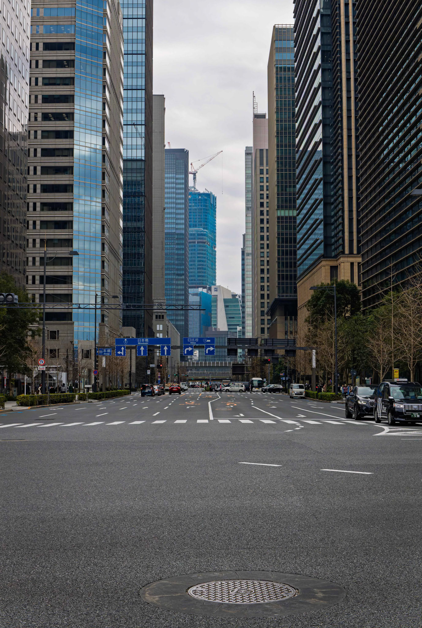 Looking into the heart of the city from Otemon Gate in Tokyo, Japan