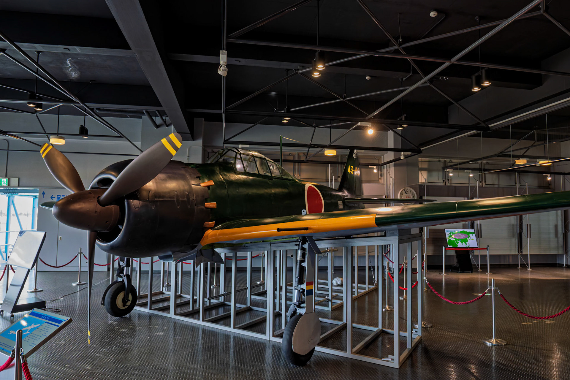 Mitsubishi A6M5 Zero Type 52 on display at Airpark Japan Air Self-Defense Force Hamamatsu Air Base Museum in Chuo Ward, Hamamatsu, Shizuoka, Japan