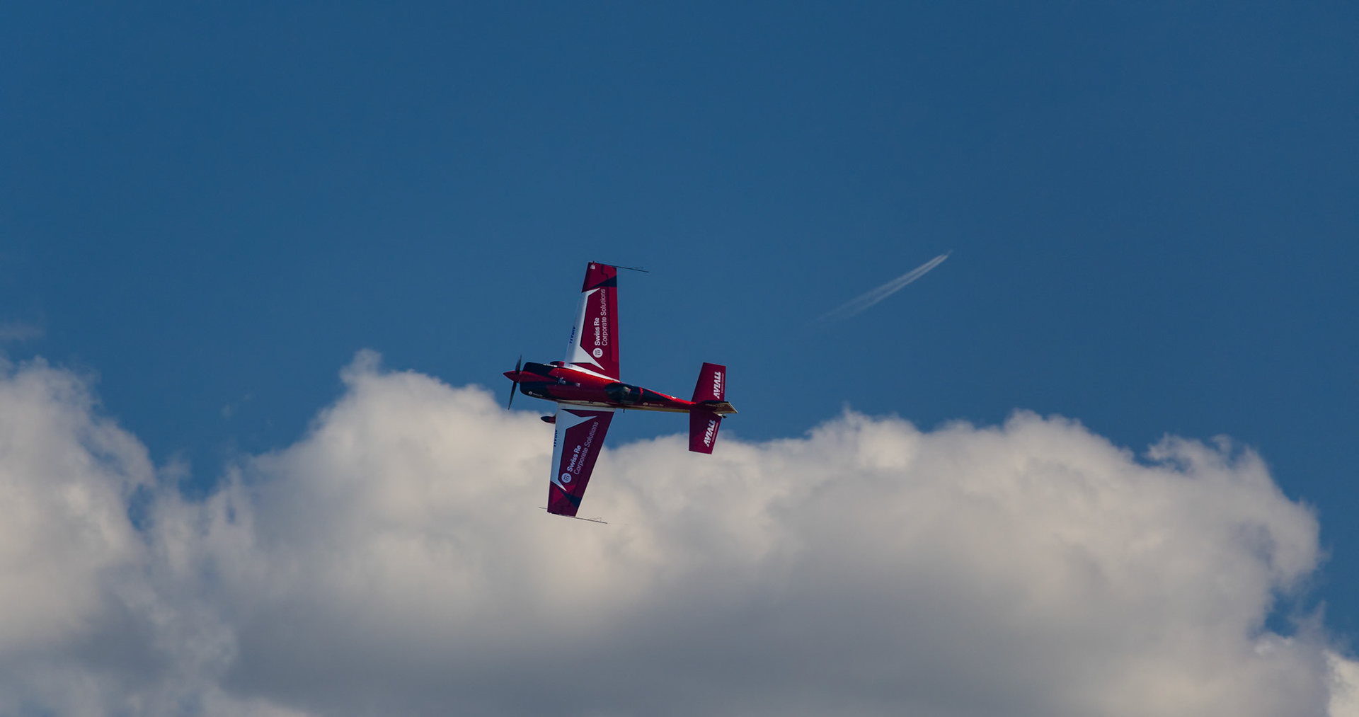 Paul Andronicou's Extra 330SC during an Acrobatics display at Wings Over Illawarra 2018, Illawarra Regional Airport, Albion Park Rail, New South Wales, Australia