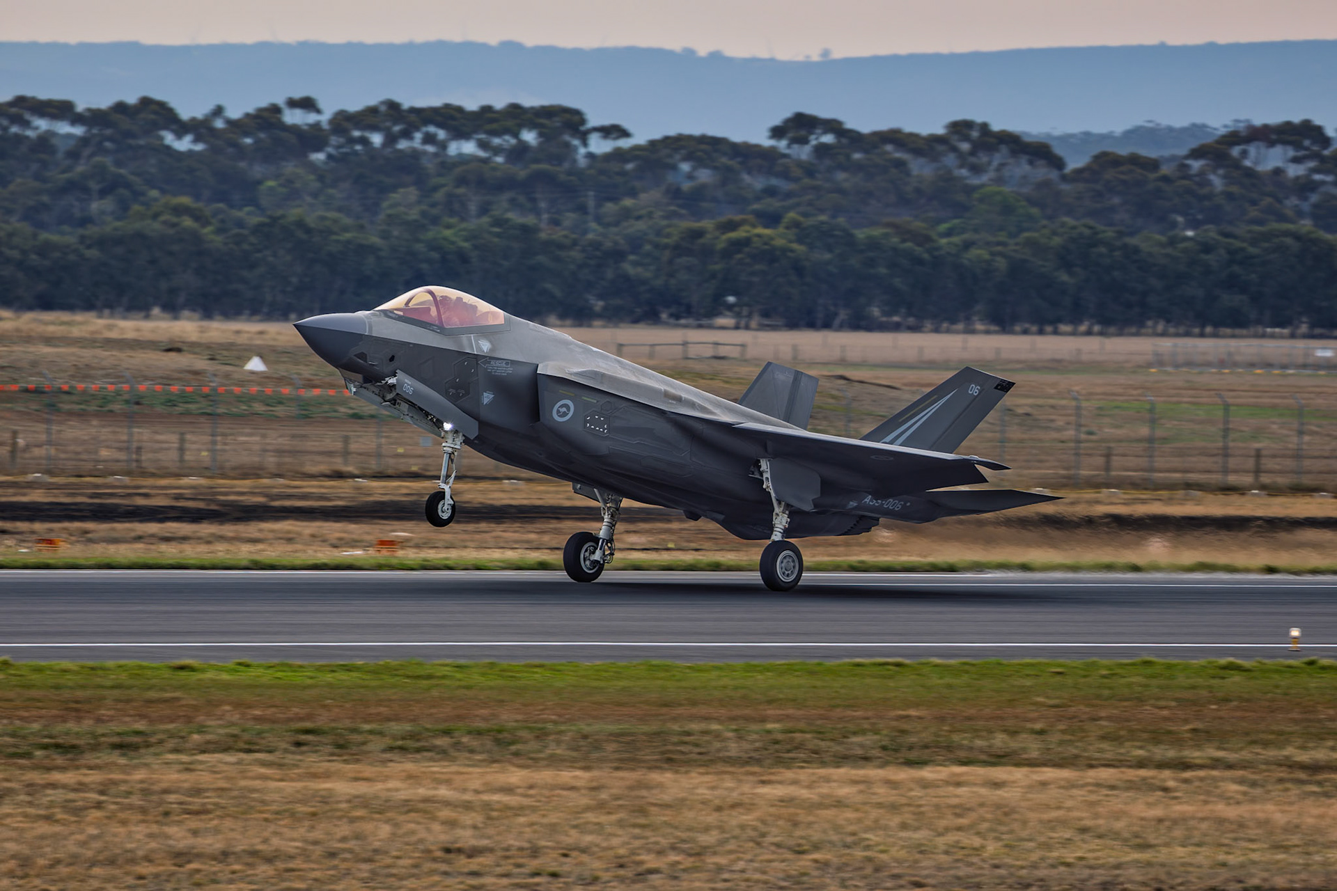 RAAF Lockheed Martin F-35A Lightning II on display at the Avalon Airshow in Victoria, Australia