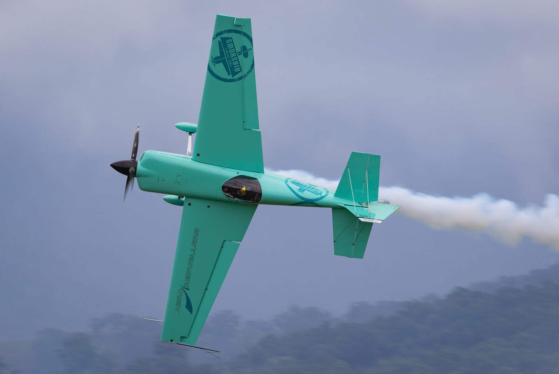 Glenn Graham in the Edge 540 on display at the Shellharbour Airport, during the Airshows Downunder Shellharbour, New South Wales, Australia.