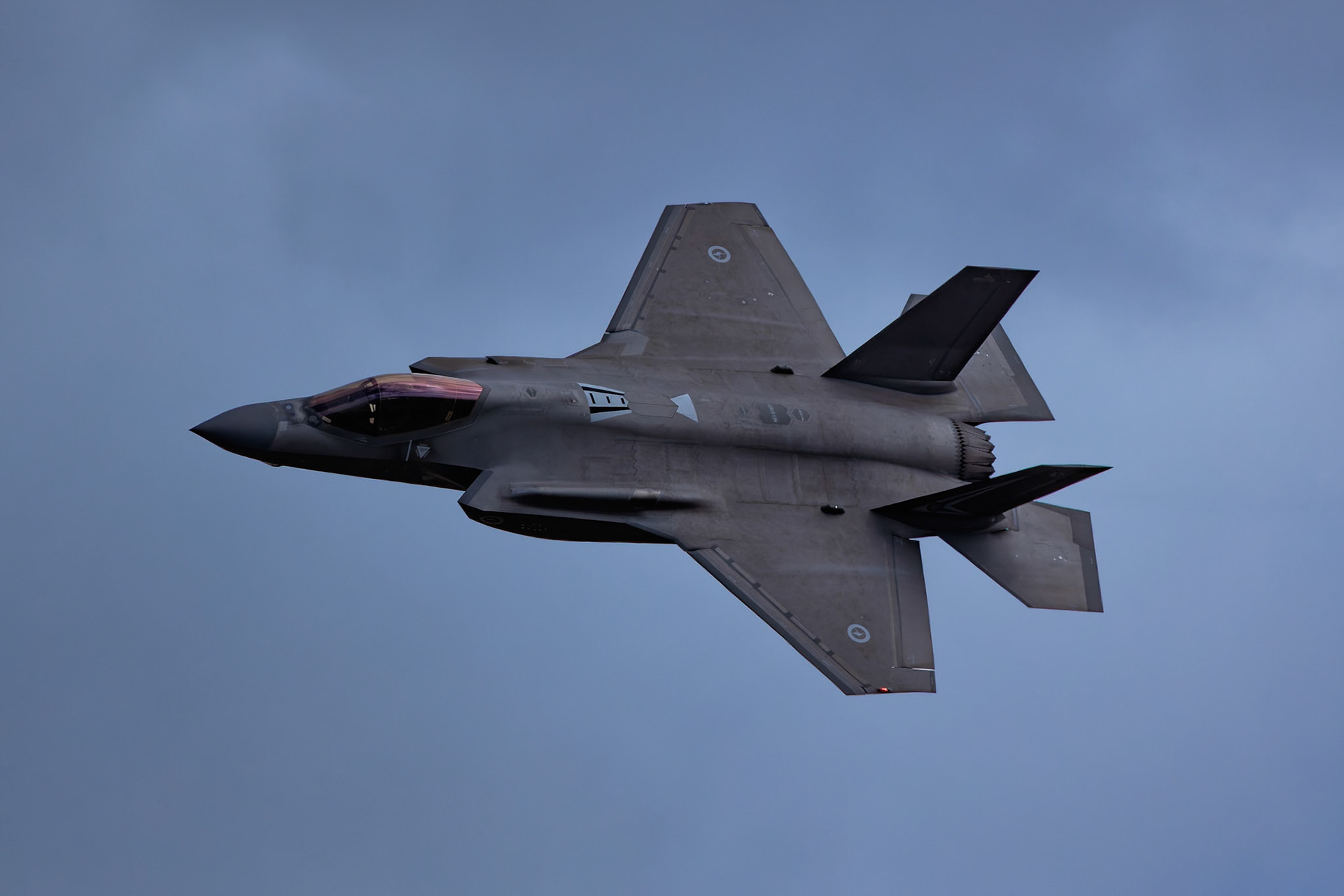 RAAF Lockheed Martin F-35A Lightning II on display at the Avalon Airshow in Victoria, Australia