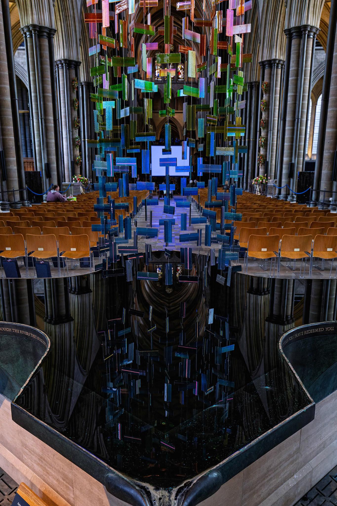 Artwork inside Salisbury Cathedral in Salisbury, England