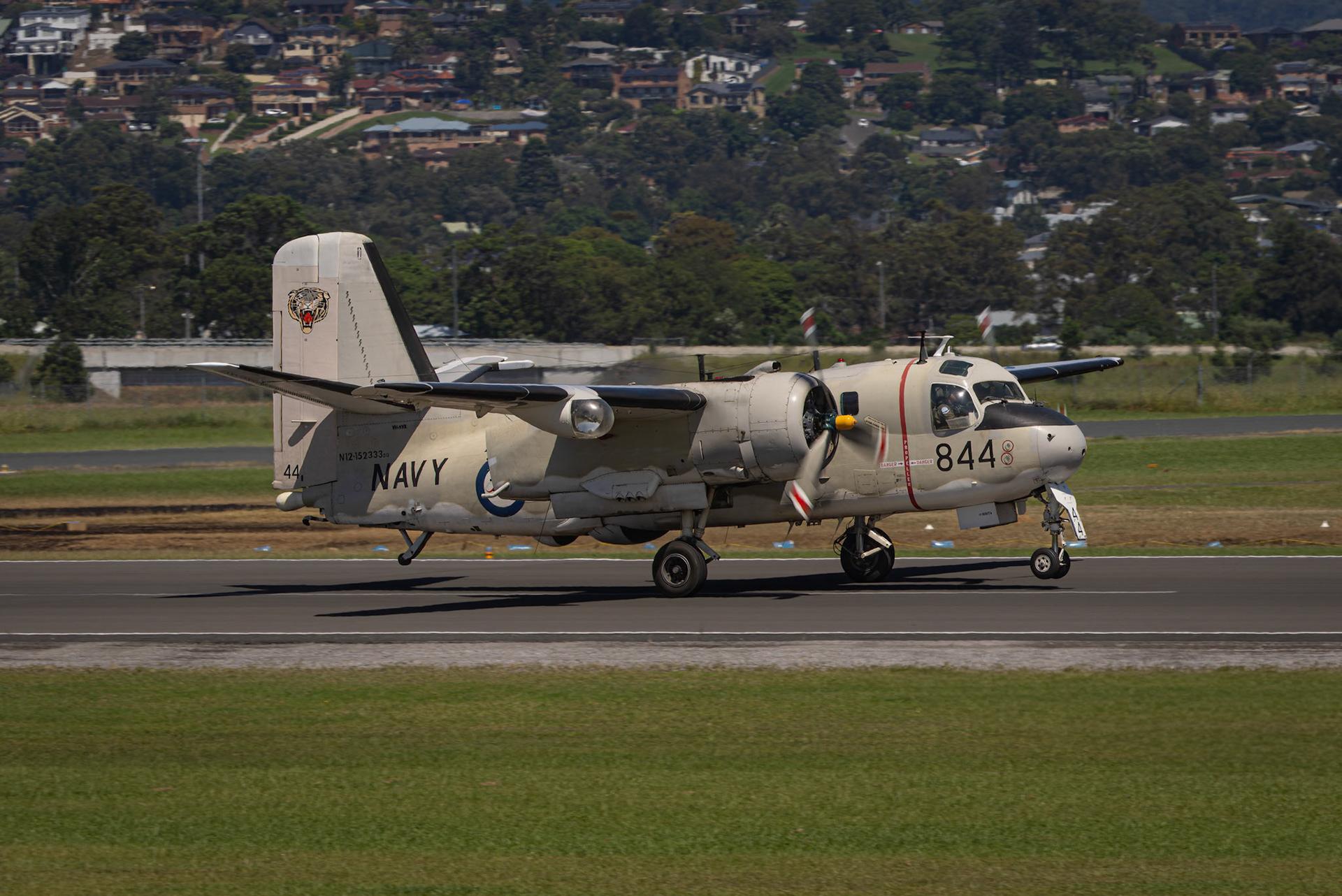 Grumman S2 Tracker from the Historical Aircraft Restoration Society on display at the Shellharbour Airport, during the Airshows Downunder Shellharbour, New South Wales, Australia.