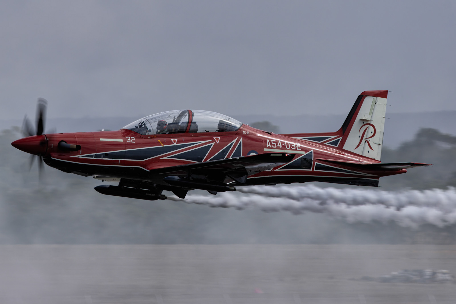 RAAF Roulettes in the Pilatus PC-21 on display at the Avalon Airshow in Victoria, Australia