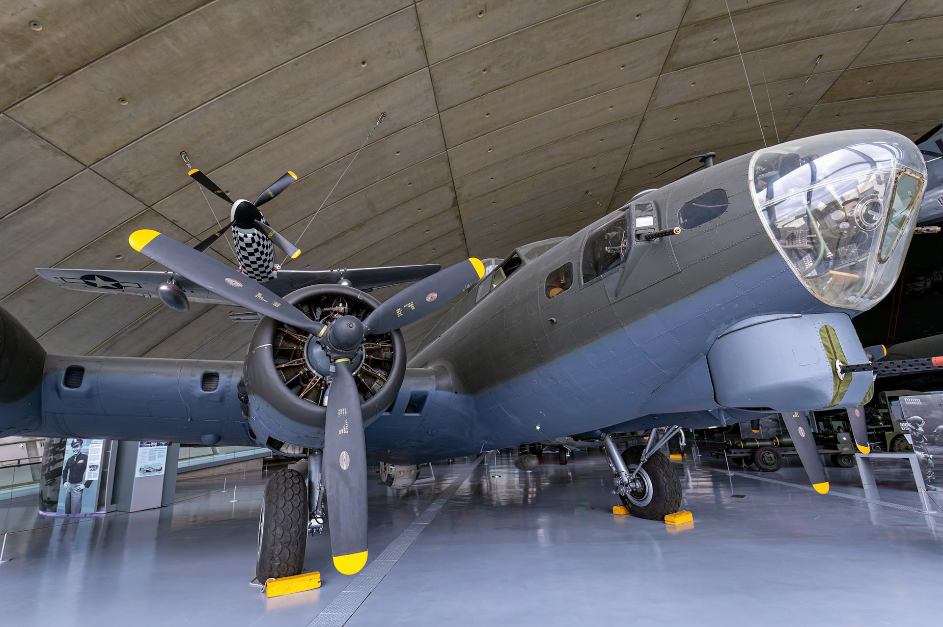 Boeing B-17 Flying Fortress on display at the Duxford Imperial War Museum in Cambridge, United Kingdom