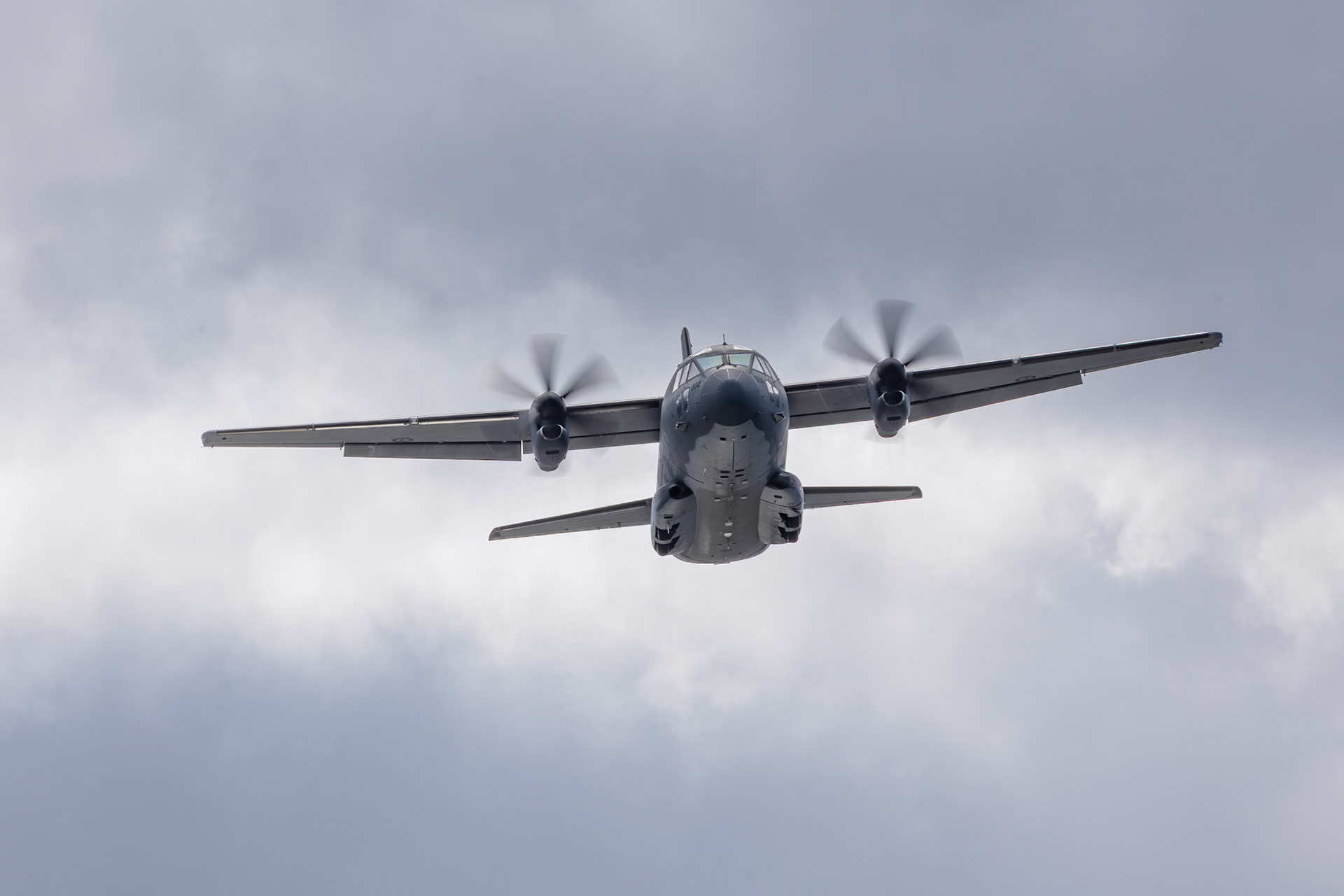 Royal Australian Air Force Alenia C-27J Spartan [A34-004] during 2025 Riverfire Rehearsal in Brisbane, Australia