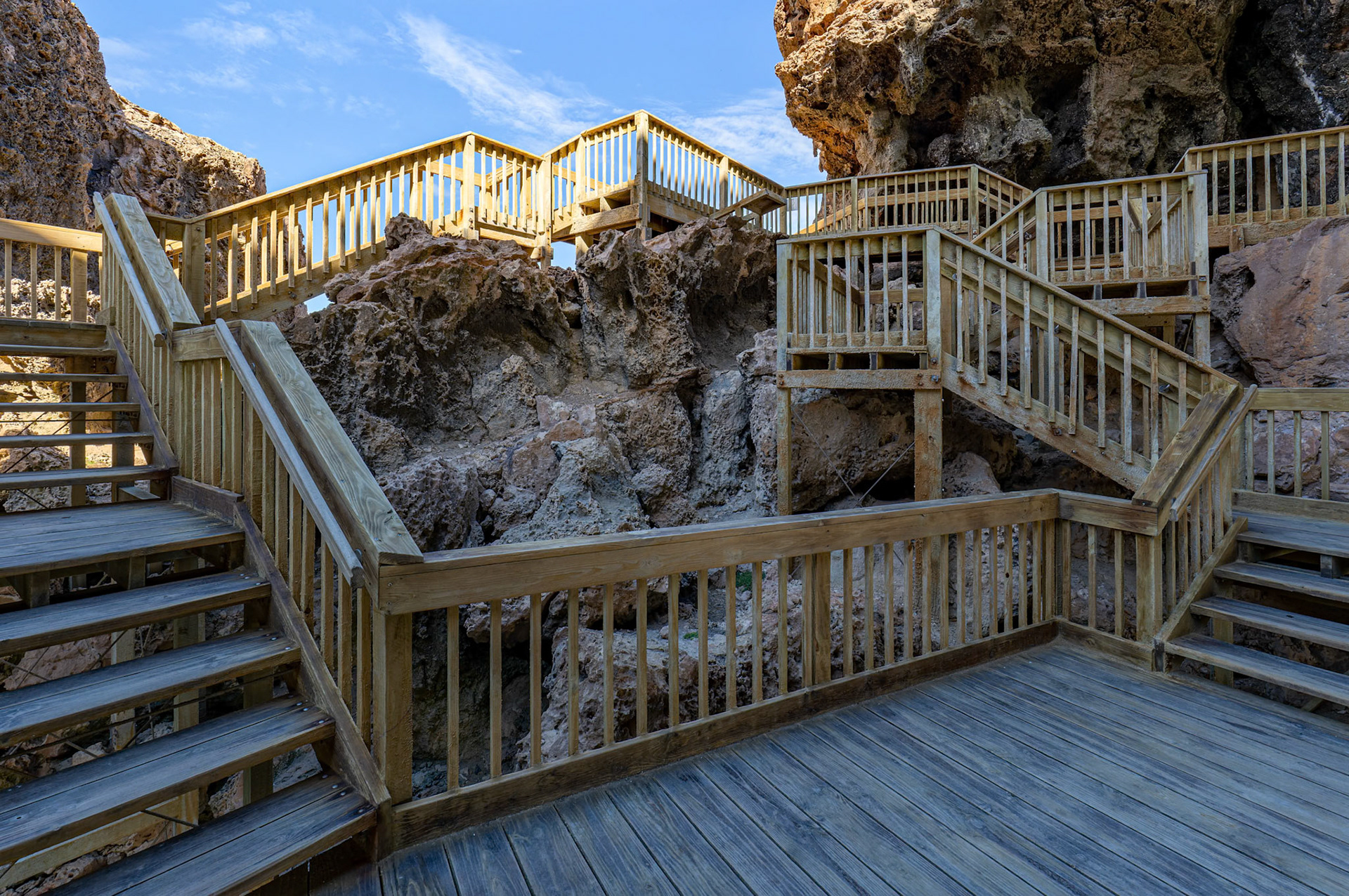 Staircase at the Admirals Arch on Kangaroo Island, Australia