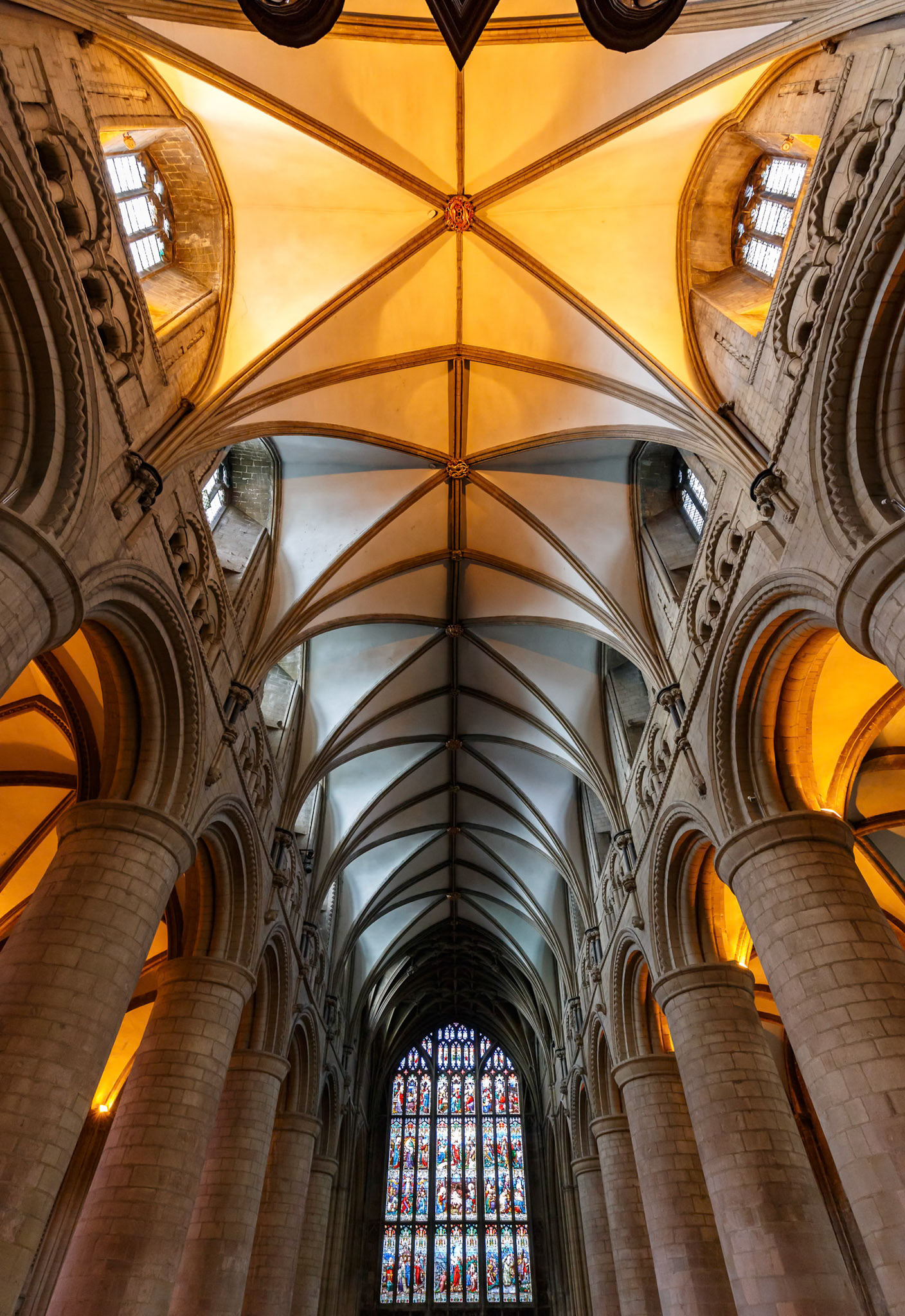 Inside the Gloucester Cathedral in Gloucester, England