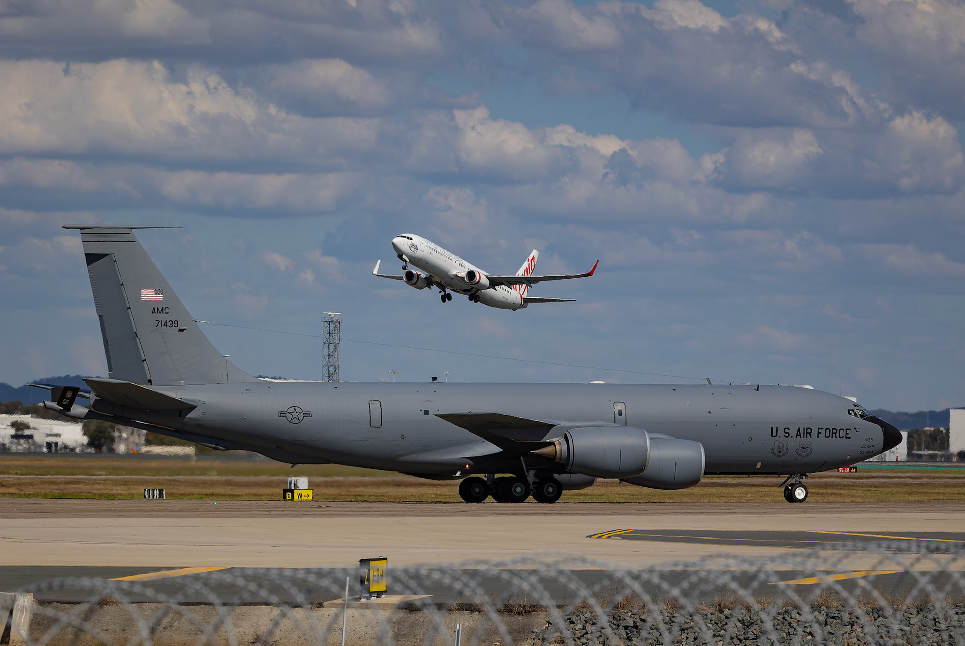 United States Air Force Boeing KC-135R Stratotanker 57-1439 Arriving at Brisbane, Australia