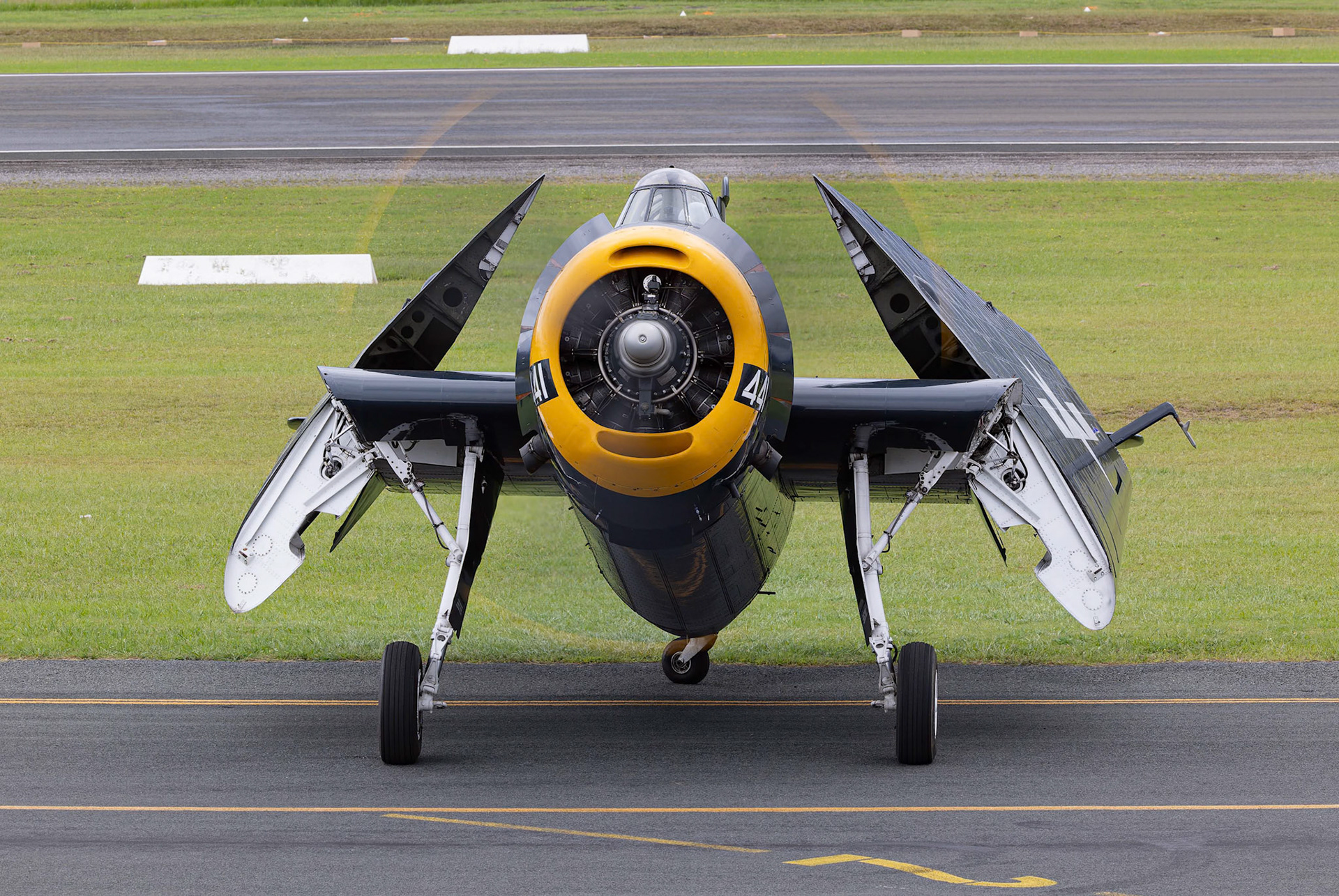 The TBM-3E Avenger from the Paul Bennet Airshows on display at the Shellharbour Airport, during the Airshows Downunder Shellharbour, New South Wales, Australia.