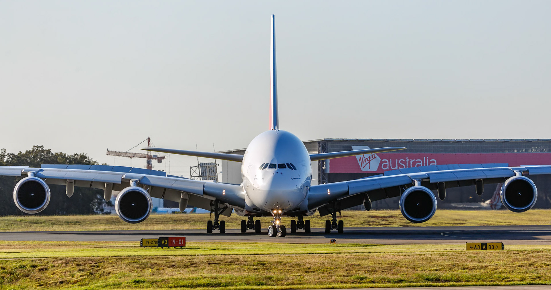 Emirates (AC Milan Livery) Airbus A380-861 (A6-EET) - Dubai to Brisbane. Arriving at Brisbane Airport, Australia.