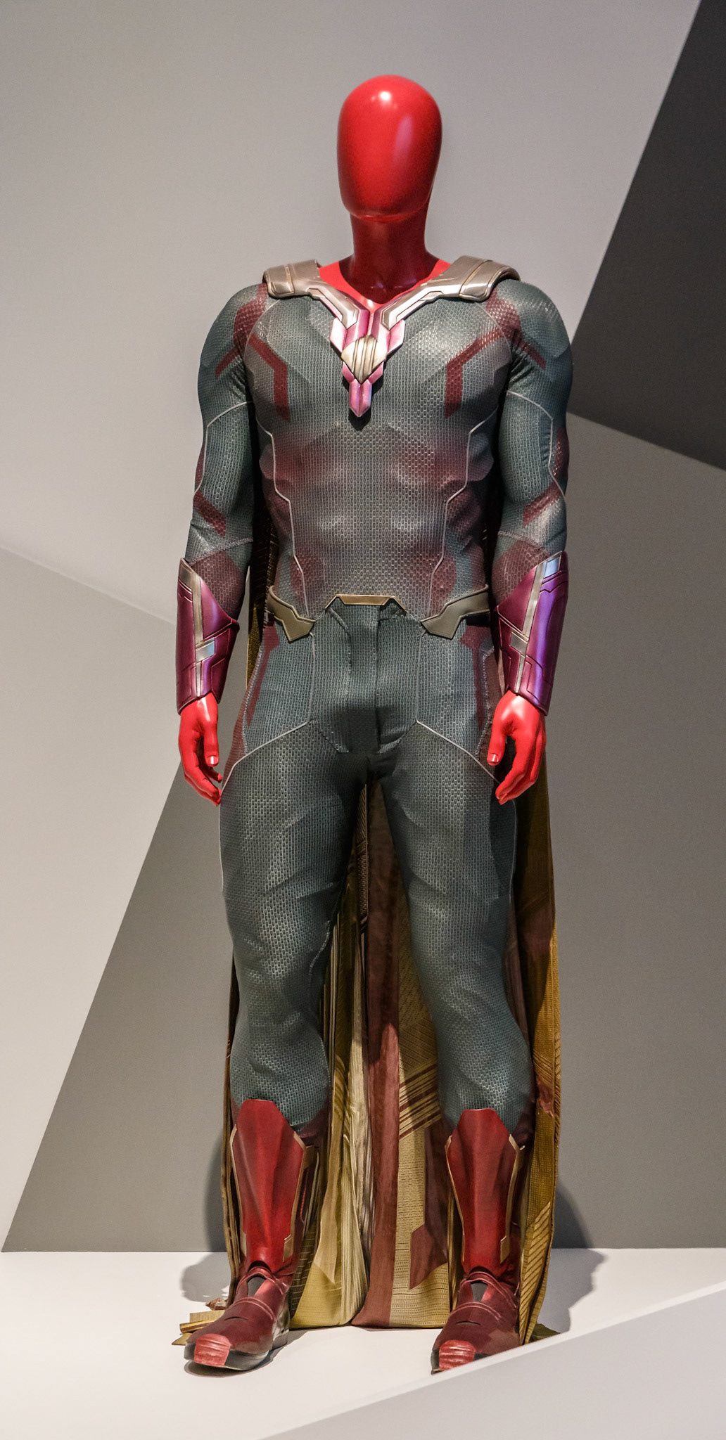The Vision custome display at GOMA for the Marvel Exhibition, Brisbane