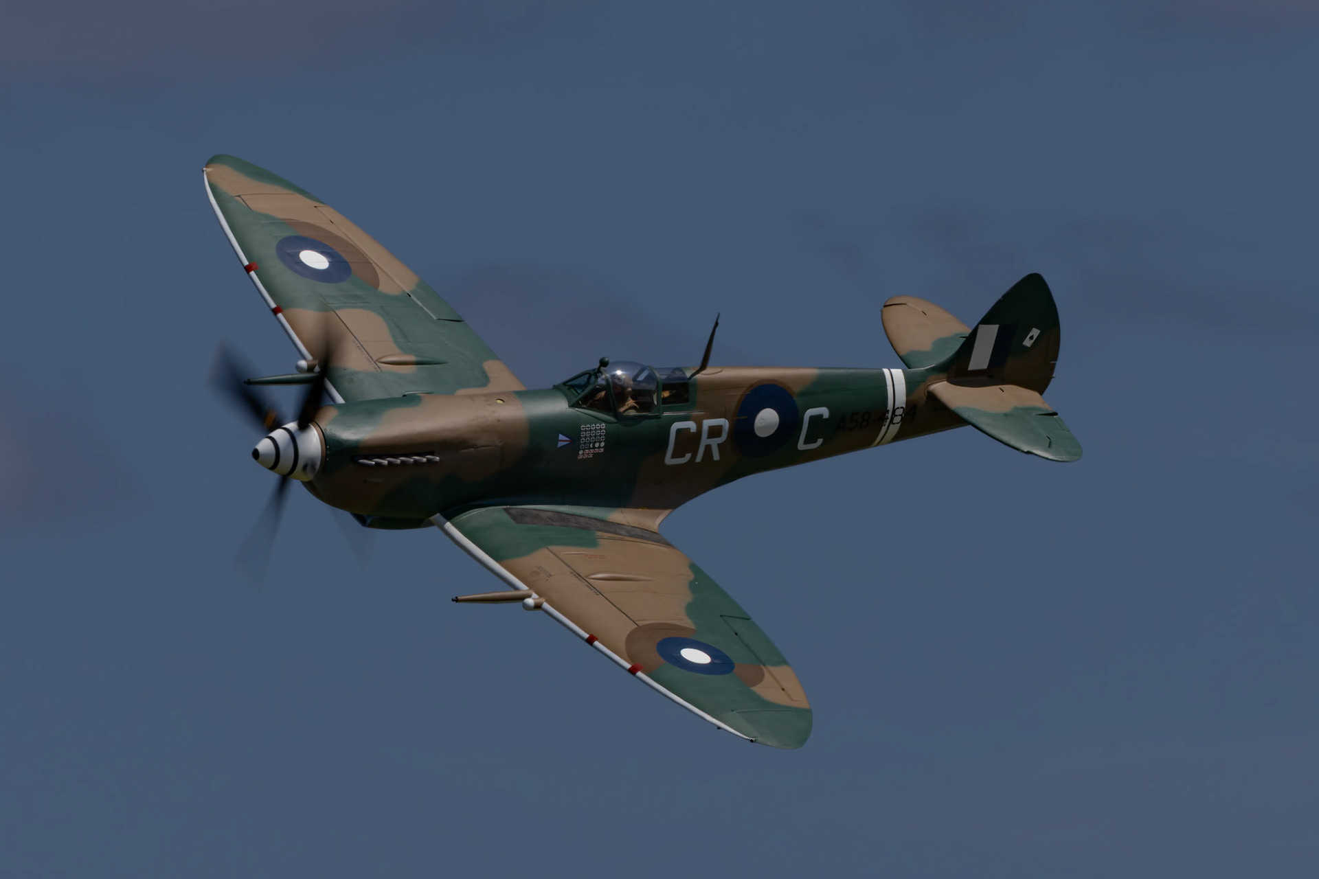 Cameron Rolph-Smith in the Vickers-Armstrongs Spitfire Mark VIIIc [VH-A58] at the Barrington Coast Airshow in Taree, New South Wales, Australia. 9th of November, 2024