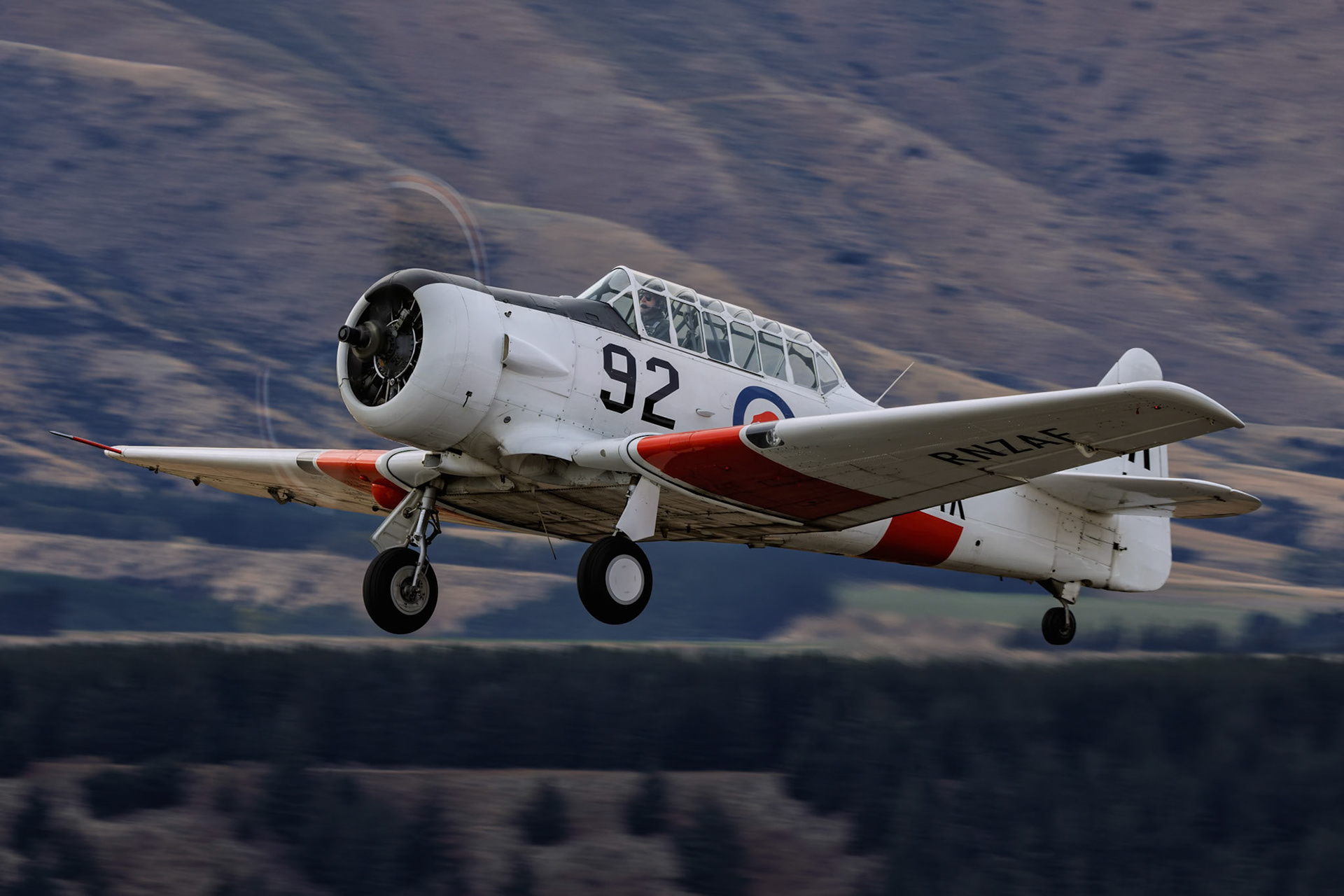 North American Harvard 3 (92) [ZK-WAR] on display at Warbirds over Wanaka, New Zealand