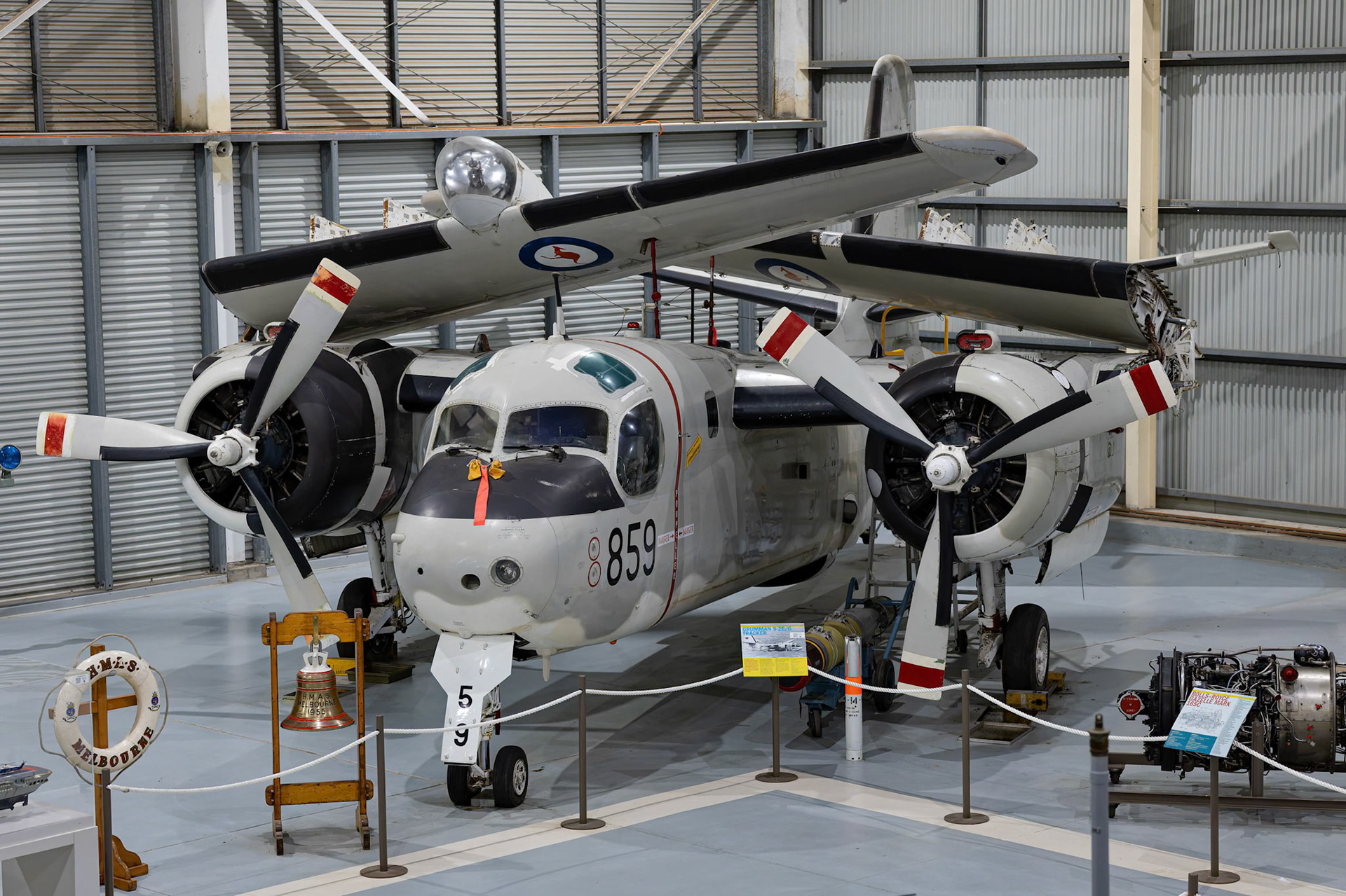 Grumman S-2EG Tracker on display at the Fleet Air Arm Museum - HMAS Albatross in Nowra Hill, New South Wales, Australia