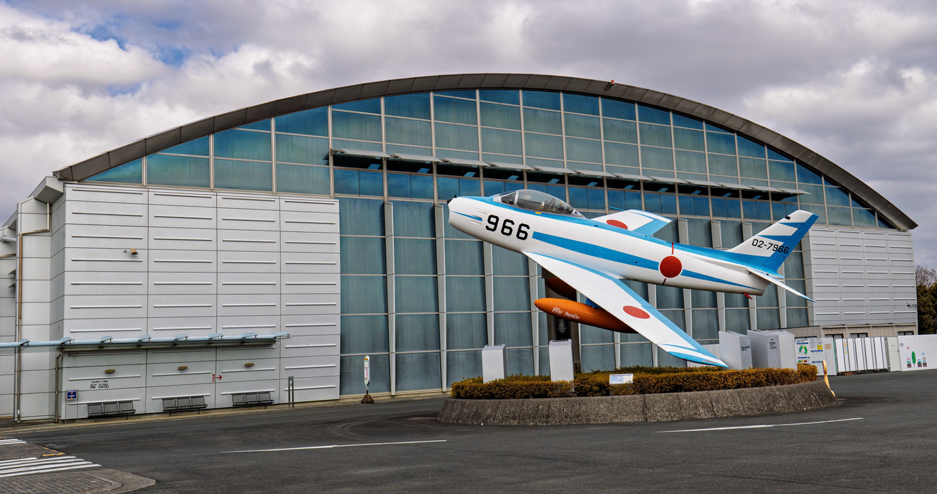 North American F-86F Sabre on display at Airpark Japan Air Self-Defense Force Hamamatsu Air Base Museum in Chuo Ward, Hamamatsu, Shizuoka, Japan