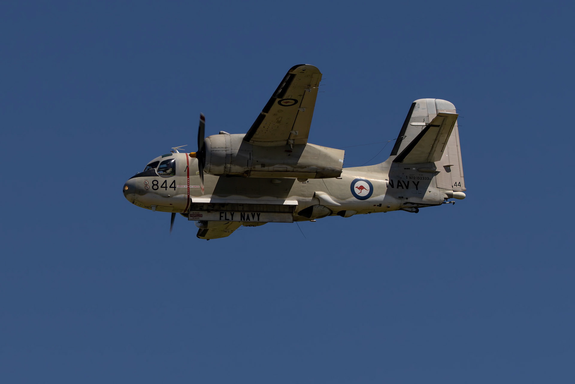 Grumman S2 Tracker from the Historical Aircraft Restoration Society on display at the Shellharbour Airport, during the Airshows Downunder Shellharbour, New South Wales, Australia.
