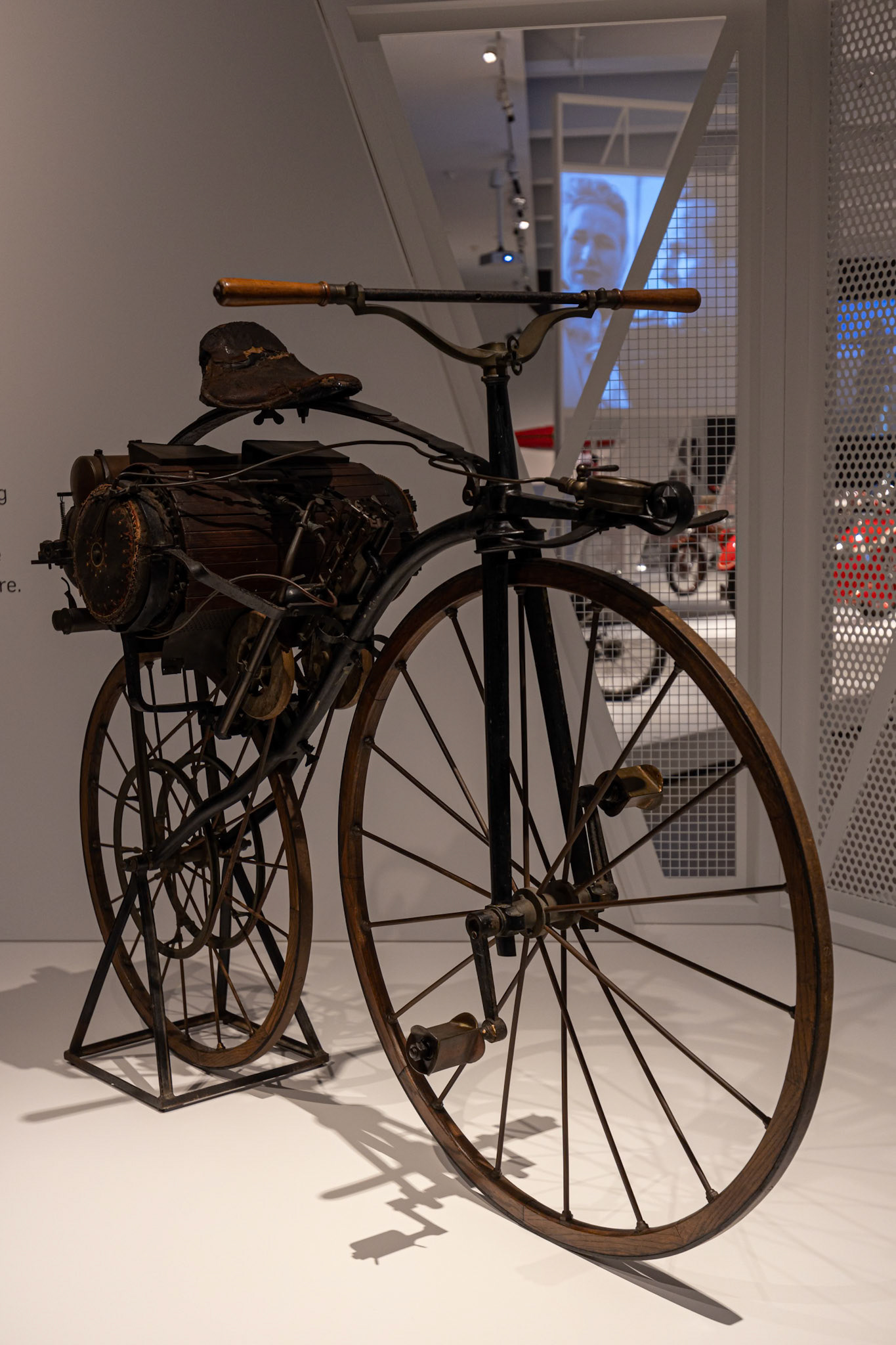 1871 Perreaux Steam Velocipede in the Exhibition The MotorCycle at GOMA in Brisbane, Australia