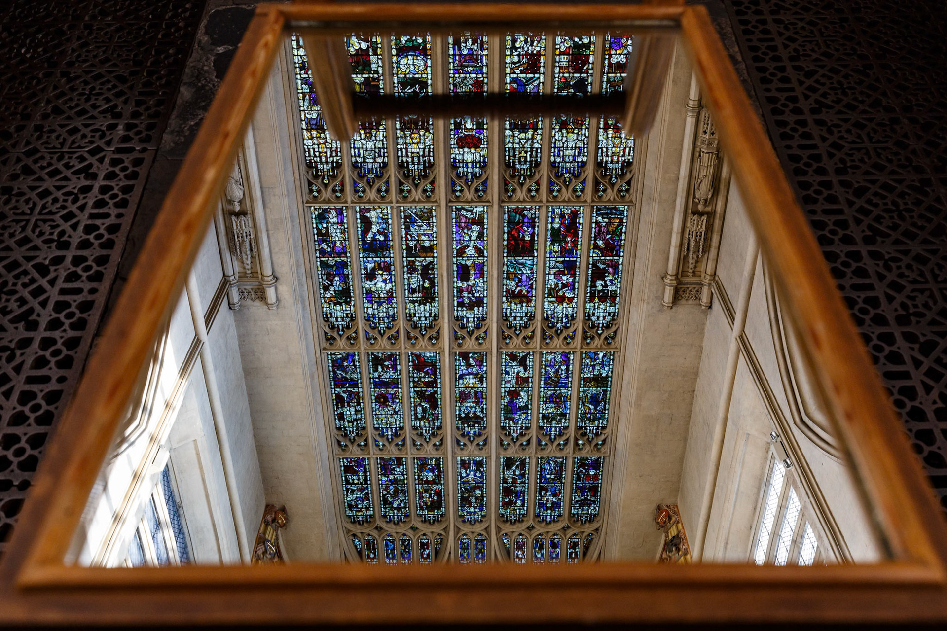 Mirror Reflection of Inside the Bath Abbey in Bath, England