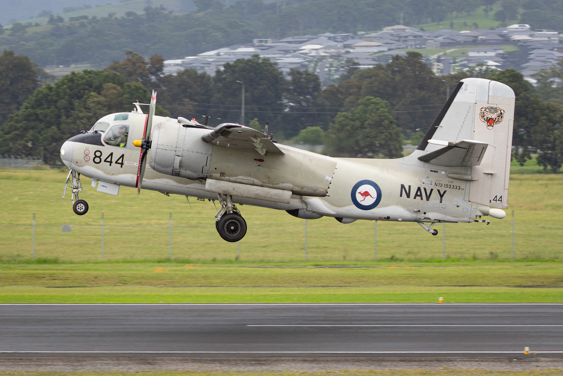 Grumman S2 Tracker from the Historical Aircraft Restoration Society on display at the Shellharbour Airport, during the Airshows Downunder Shellharbour, New South Wales, Australia.