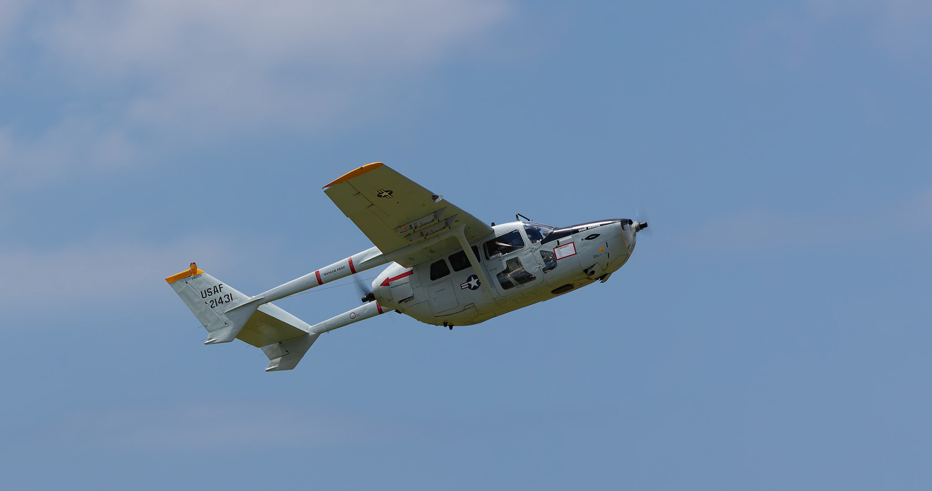 Glenn Graham in the Cessna O2 SkyMaster [VH-OTO] at the Barrington Coast Airshow in Taree, New South Wales, Australia. 9th of November, 2024