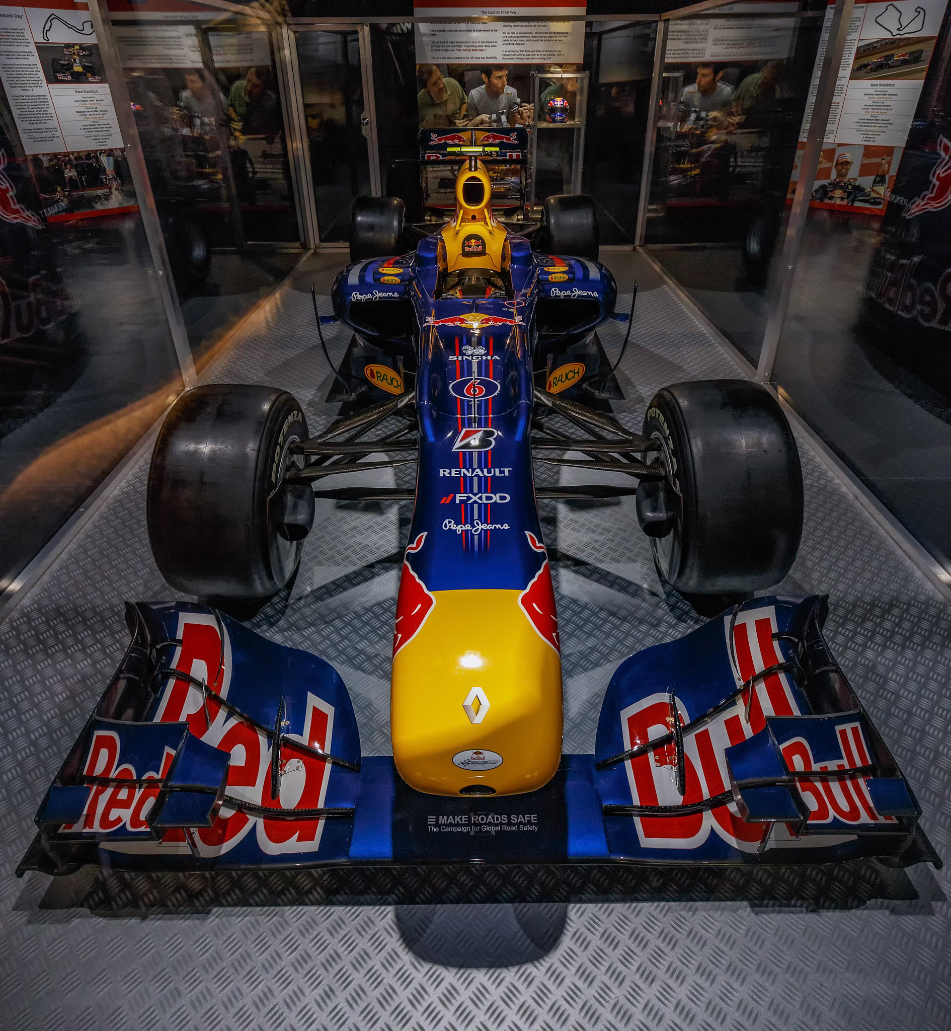 Mark Webbers 2010 Hungry Red Bull F1 Car at the Haynes International Motor Museum in Somerset. England