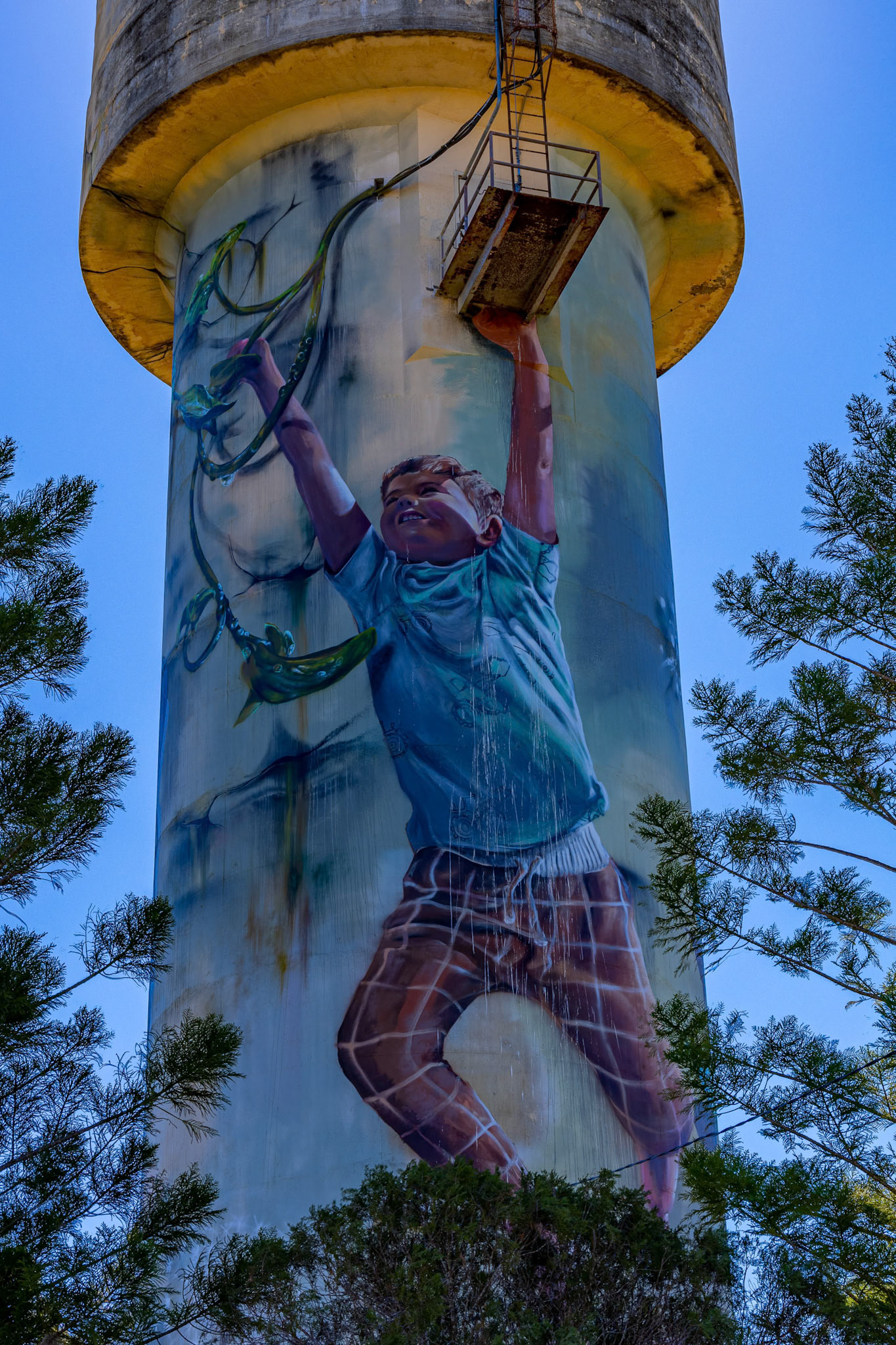 Water tower art in Monto, Queensland