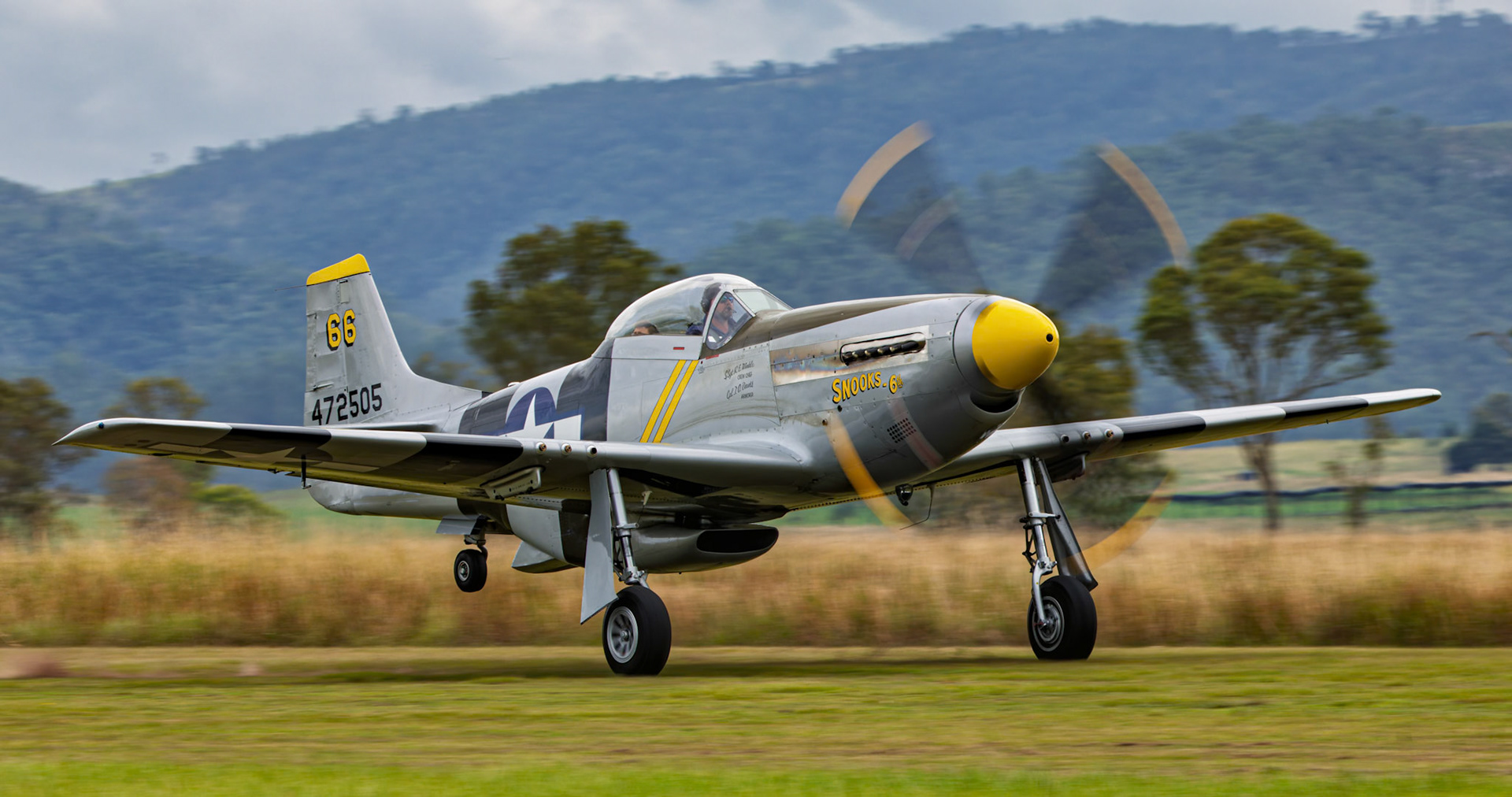 North American P51-D-30NT [VH-FST] at the breakfast flyin at Watts Bridge Memorial Airfield in Cressbrook, Australia
