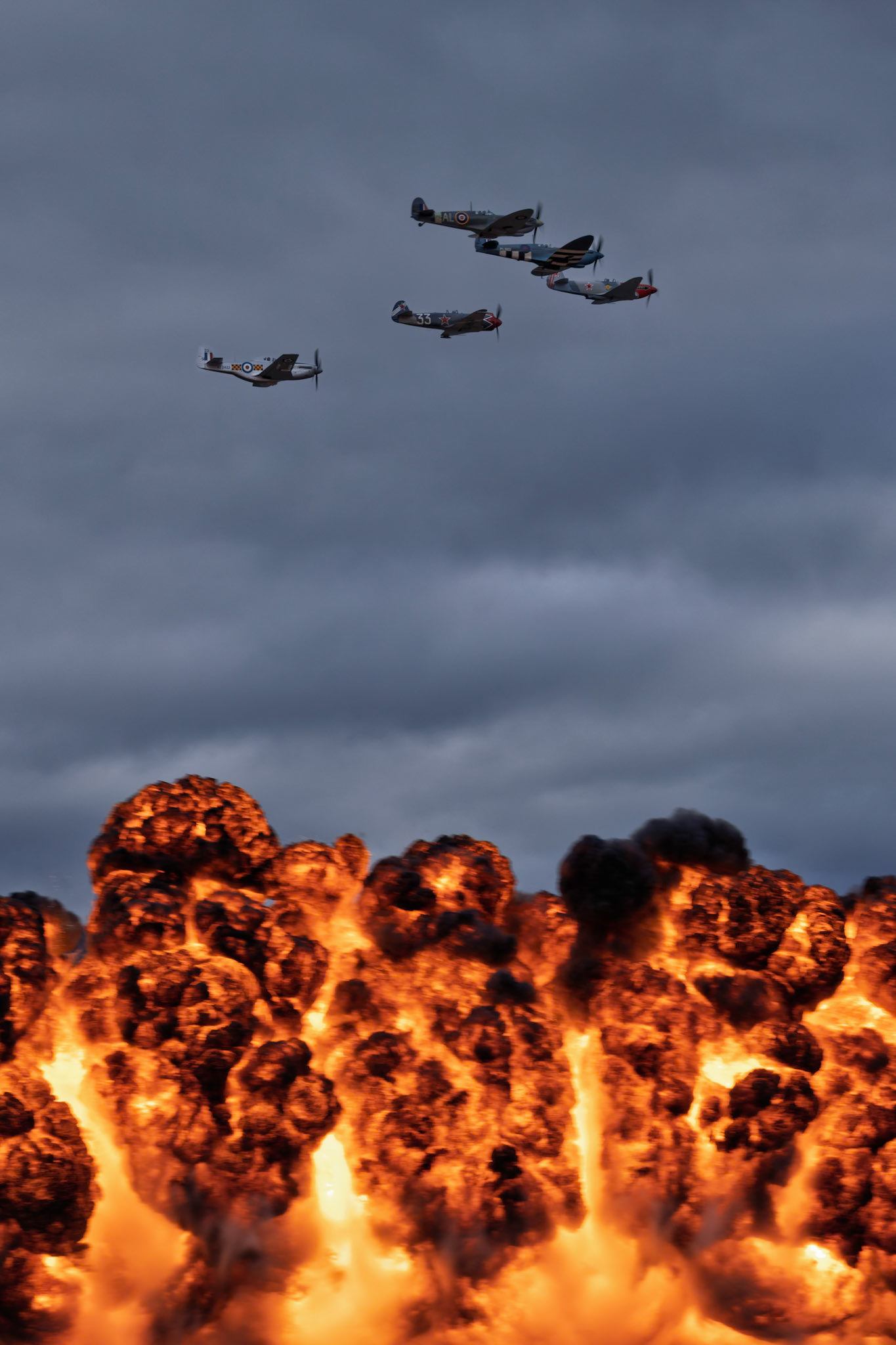Mass Flypast on display at Warbirds over Wanaka, New Zealand