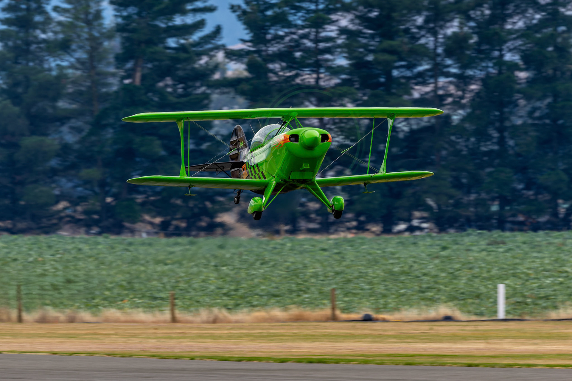 Pitts S-2B Special (Green) [ZK-STX] on display at Warbirds over Wanaka, New Zealand
