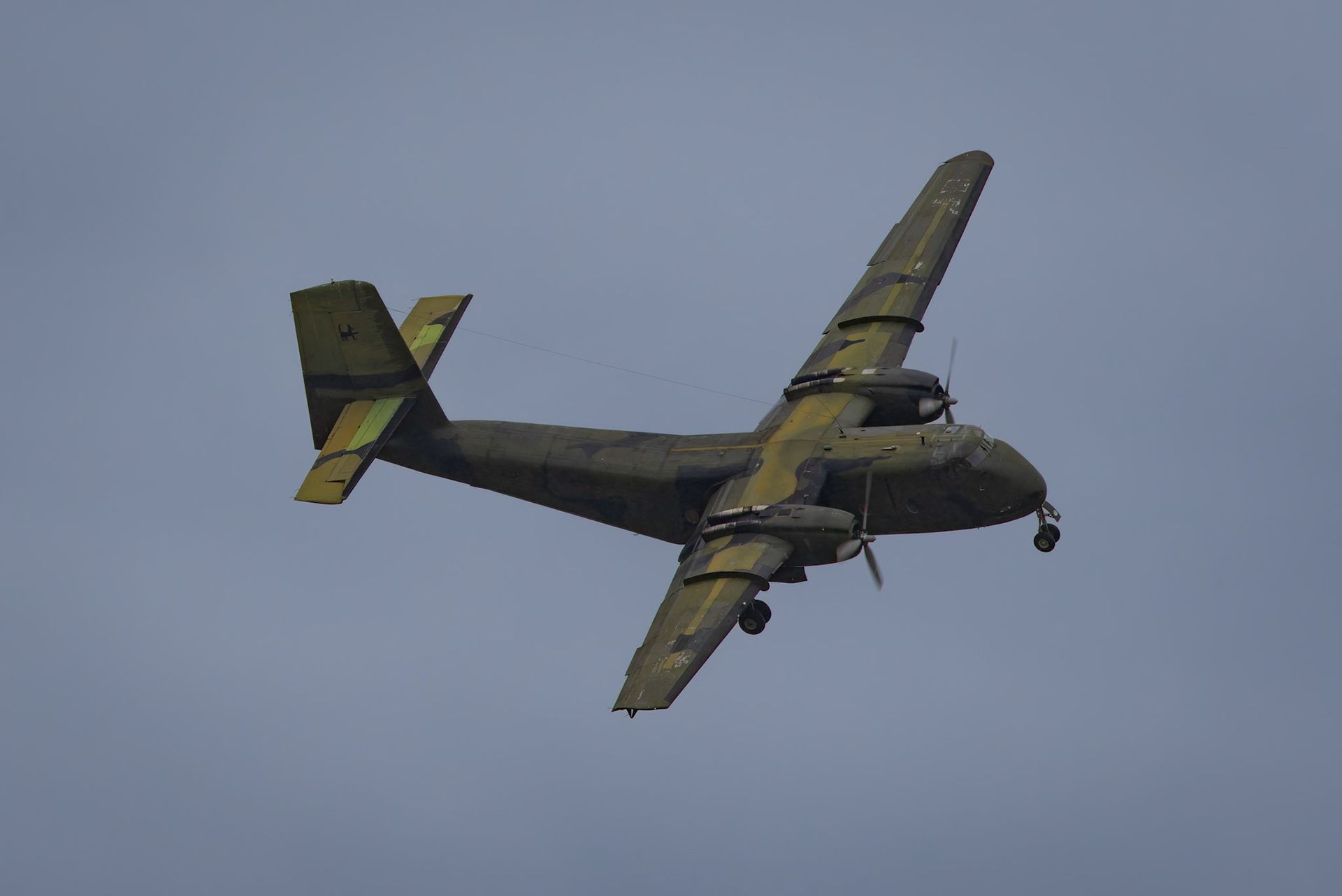 De Havilland Canada Caribou from the Historical Aircraft Restoration Society on display at the Shellharbour Airport, during the Airshows Downunder Shellharbour, New South Wales, Australia.