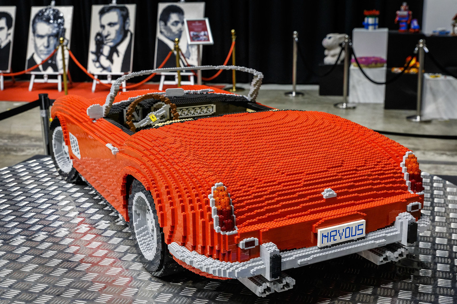 1961 Ferrari 250 GT California Lego Creation at the Brickman Experience at the Gold Coast, Australia