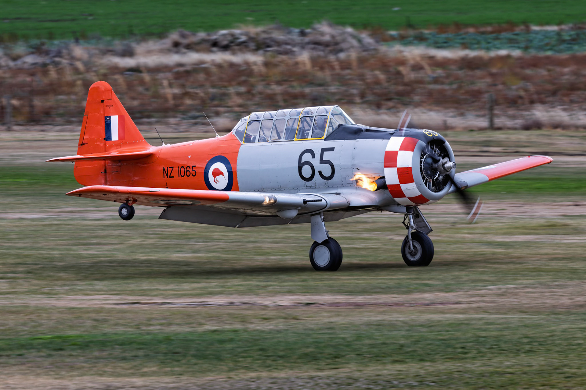 North American Harvard 3 (65) [ZK-ENF] on display at Warbirds over Wanaka, New Zealand