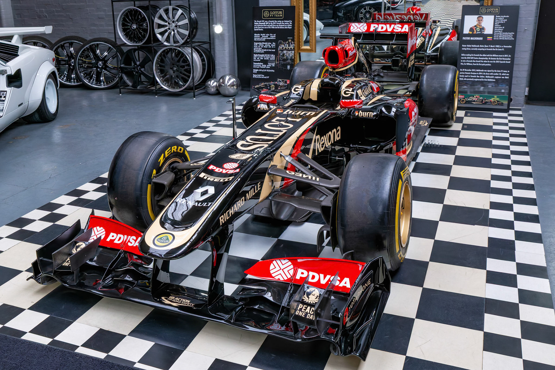 2012 Lotus E21 Formula 1 (Pastor Maldonado) at the London Motor Museum, England