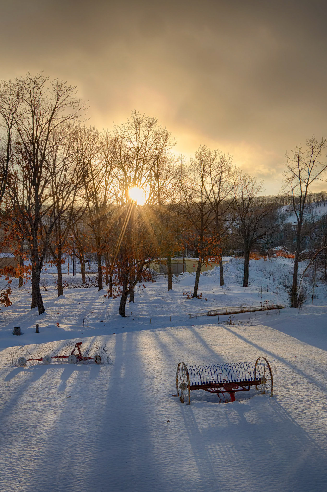 Sunrise over Hotel Taito, Tsurui, Akan District, Hokkaido, Japan