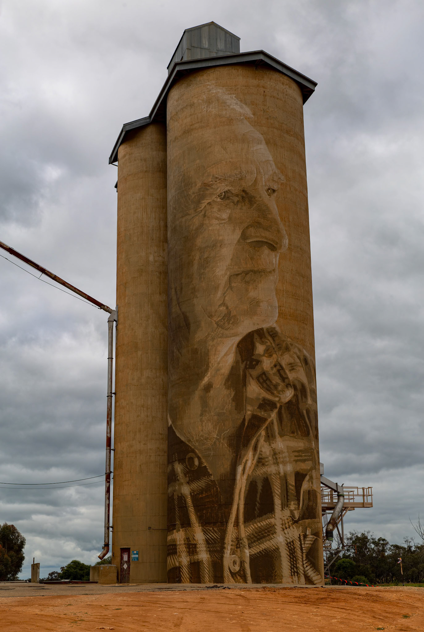 GrainCorp Silos Art by Rone in Lascelles, Victoria, Australia